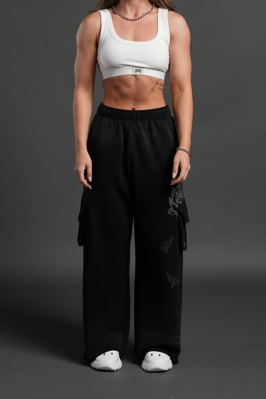 Fallen Cherub Durst Cargo Sweats in Black Drift Wash