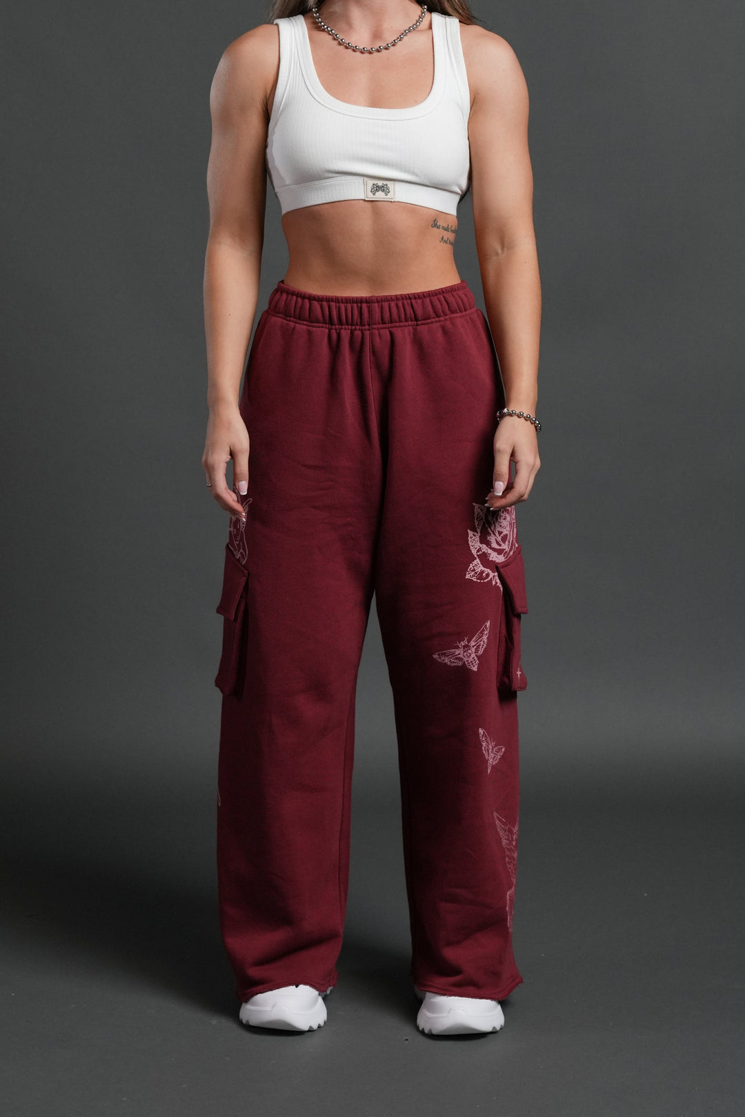 Fallen Cherub Durst Cargo Sweats in Cherry Red