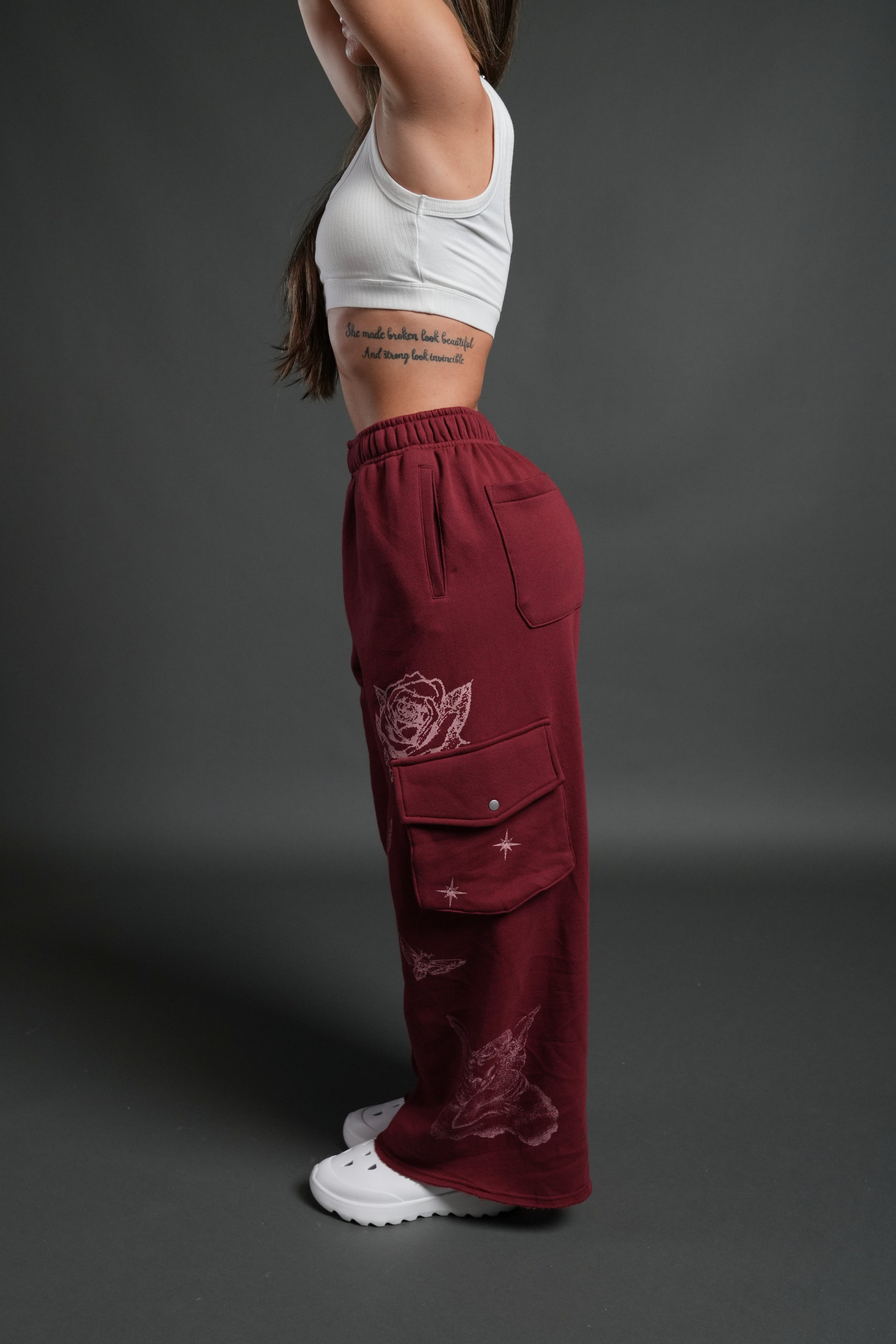 Fallen Cherub Durst Cargo Sweats in Cherry Red