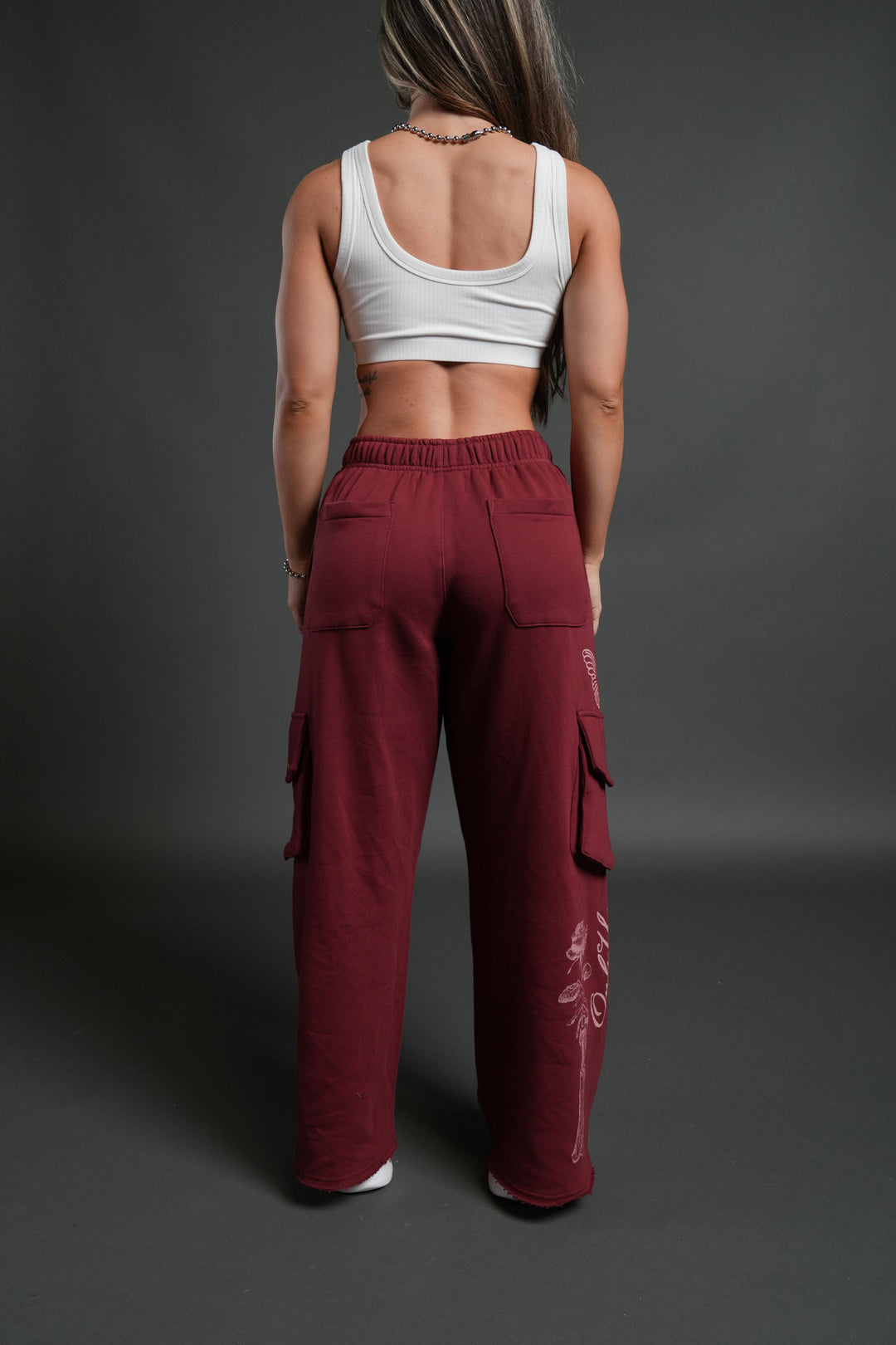 Fallen Cherub Durst Cargo Sweats in Cherry Red