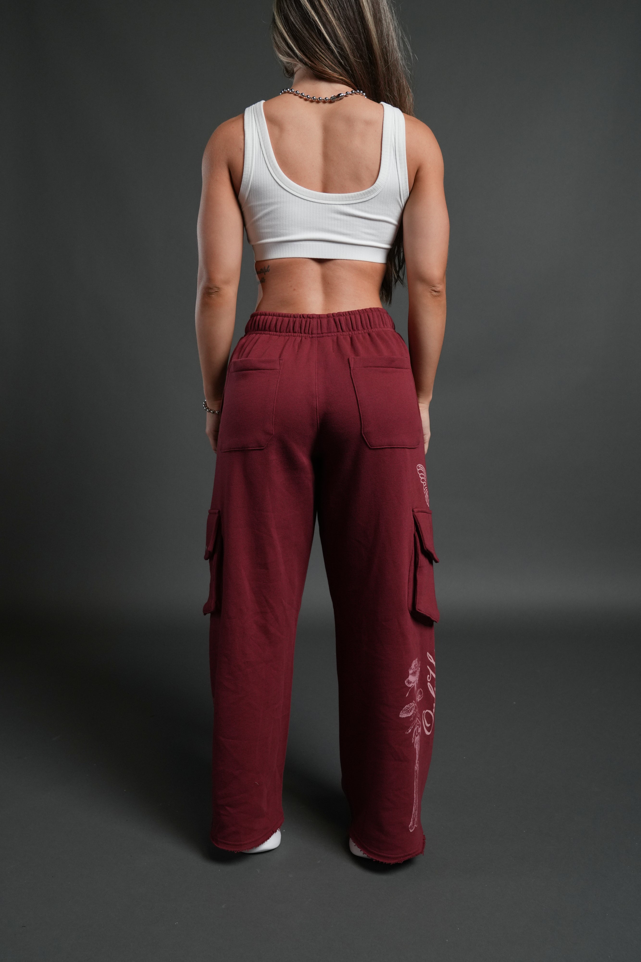 Fallen Cherub Durst Cargo Sweats in Cherry Red