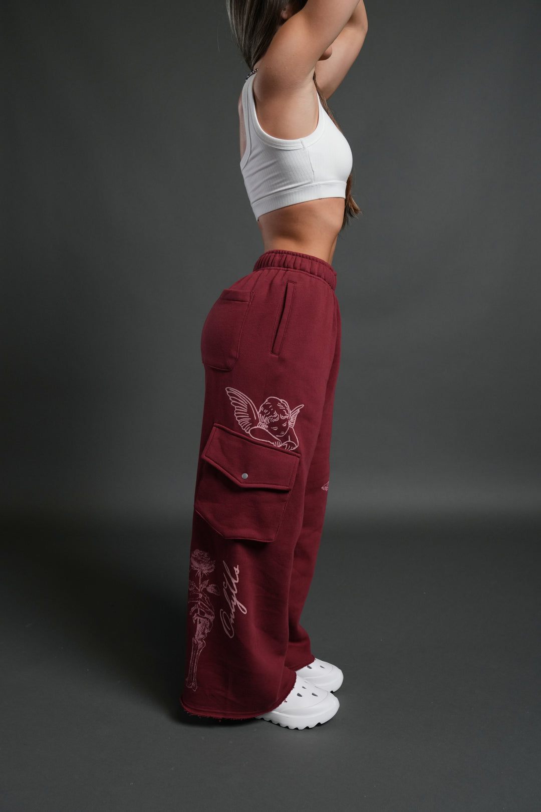 Fallen Cherub Durst Cargo Sweats in Cherry Red