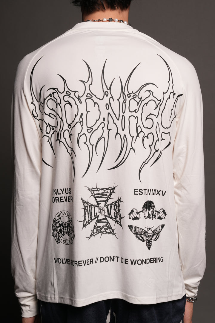 Hesh Mantra Dry Wolf Raglan Ls Tee In White