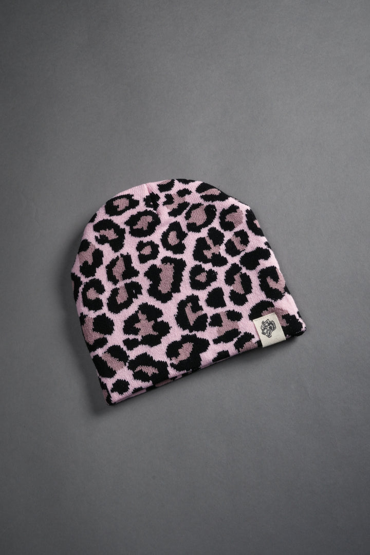 Wolf Patch V2 Cap Beanie in Cloud Pink Leopard