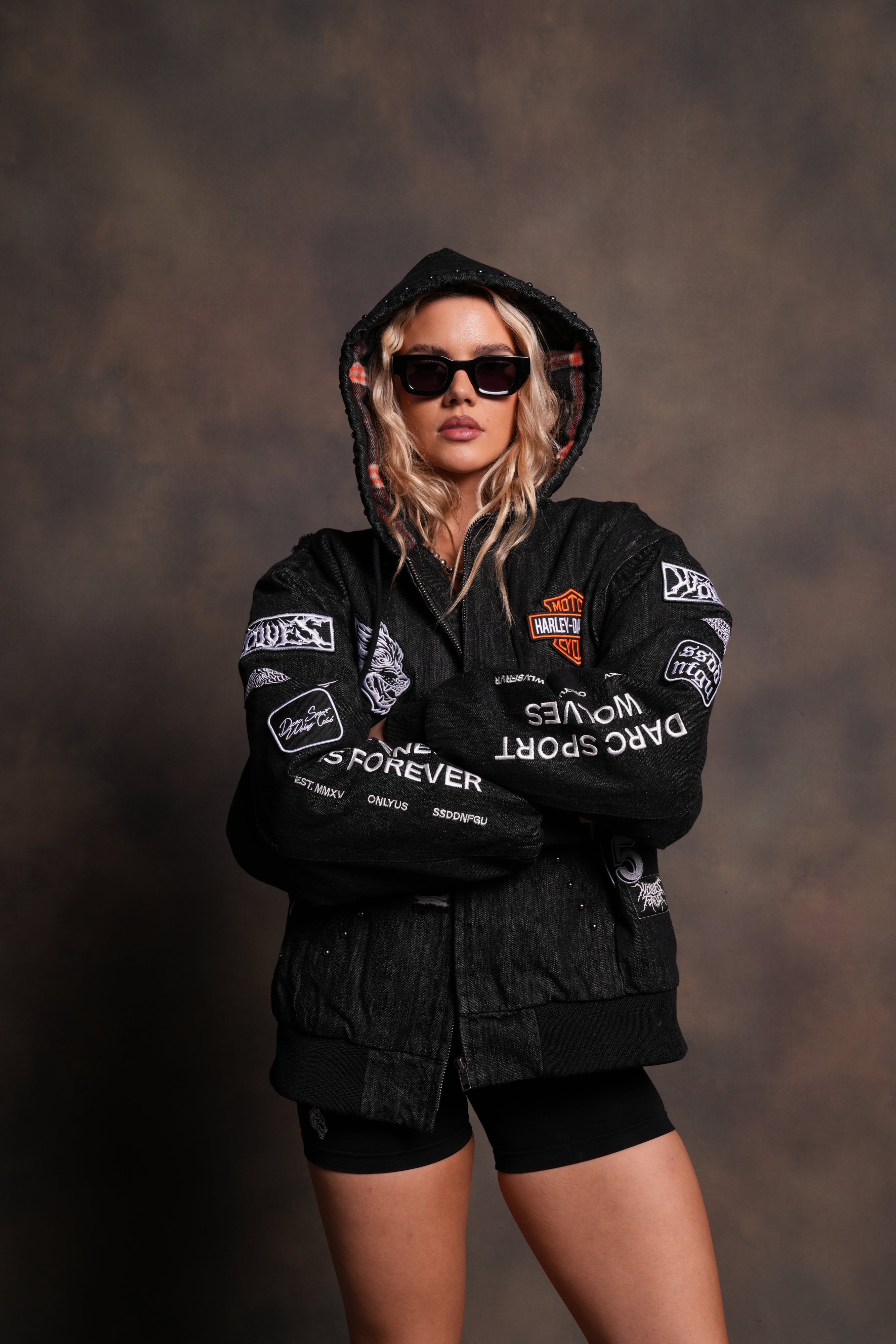 Brotherhood Unisex Cooper Bomber Jacket in Black