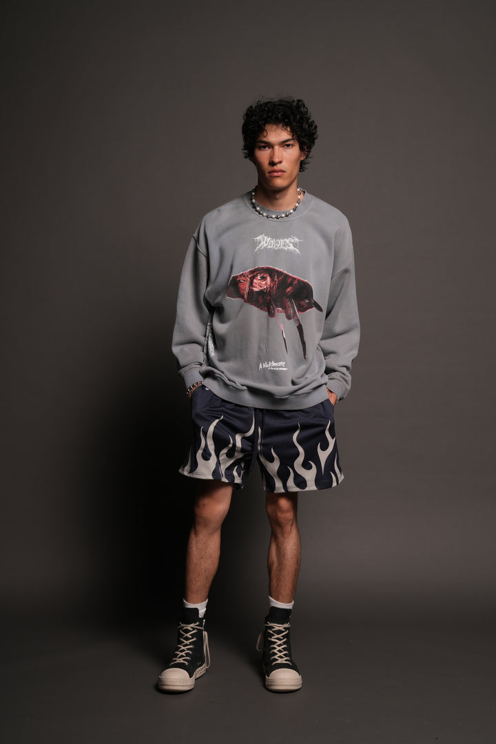 Dont Sleep London Crewneck In Dove Gray Super Sun Fade