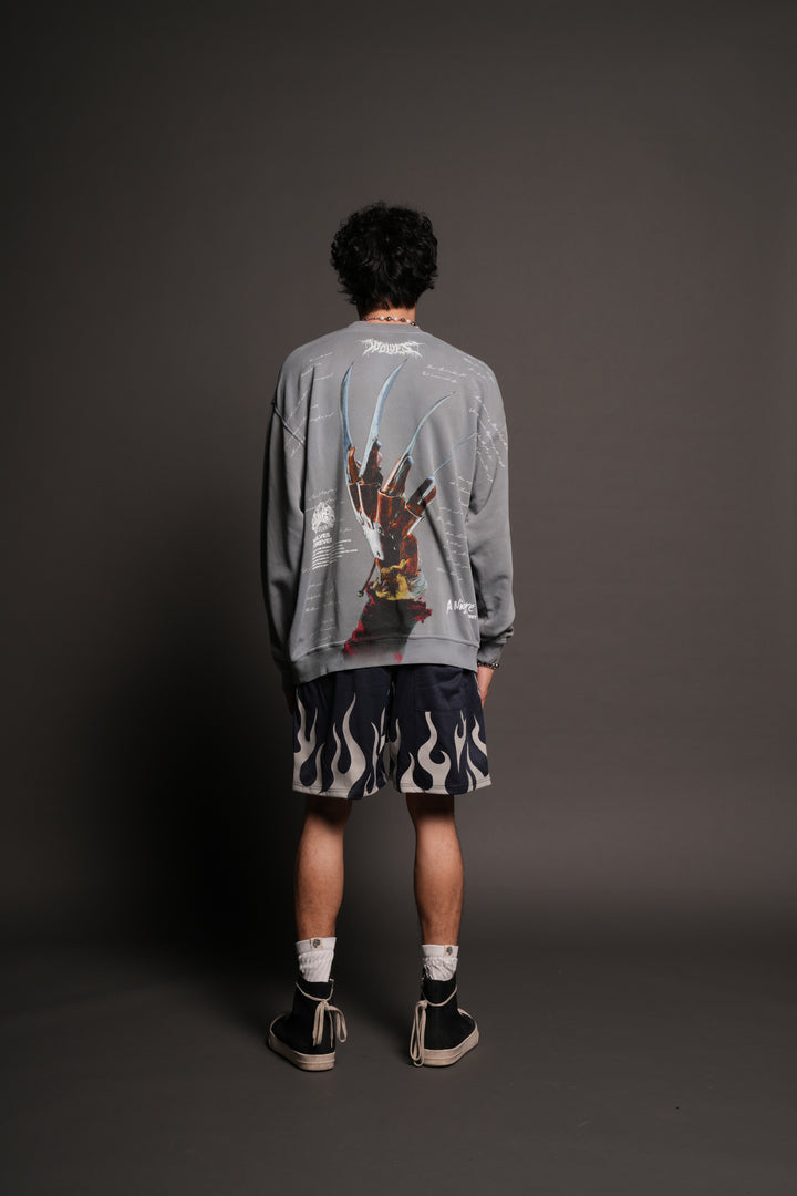 Dont Sleep London Crewneck In Dove Gray Super Sun Fade