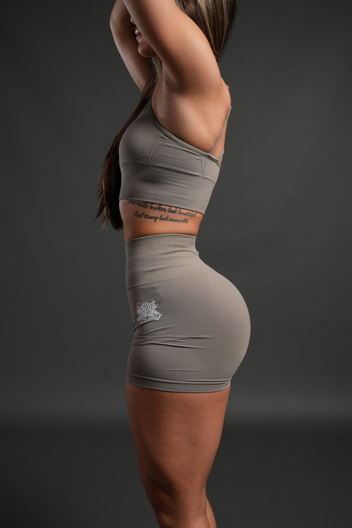 WLVS FRVR Hesh "Stella" Soft Seamless Shorts in Taupe