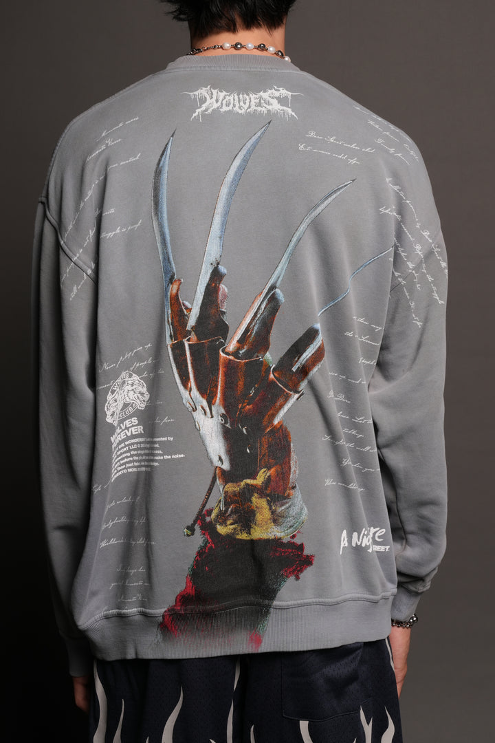 Dont Sleep London Crewneck In Dove Gray Super Sun Fade