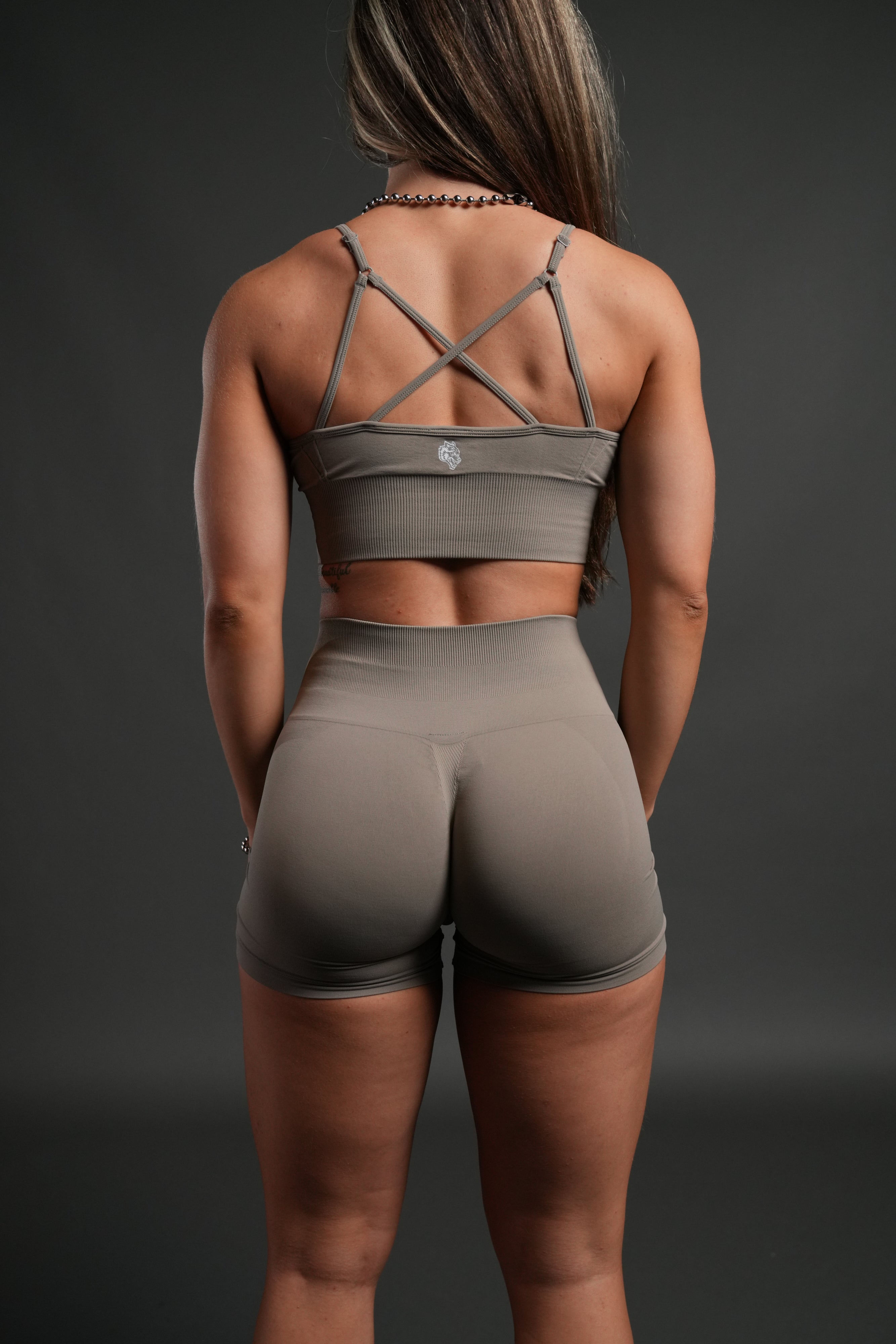 WLVS FRVR Hesh "Stella" Soft Seamless Shorts in Taupe