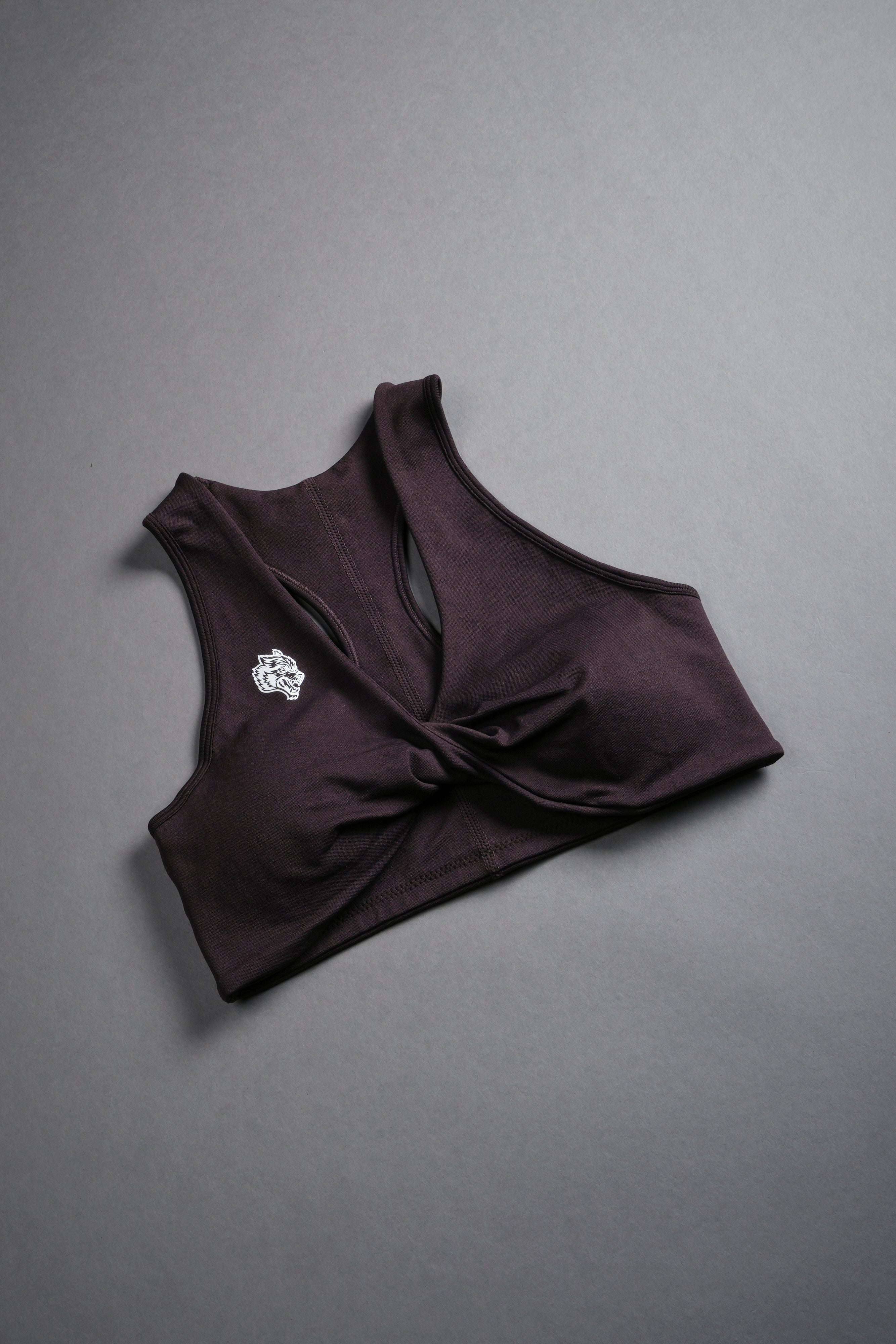 Single Wolf "Everson" Seamless Twist Bra in Darc Garnet