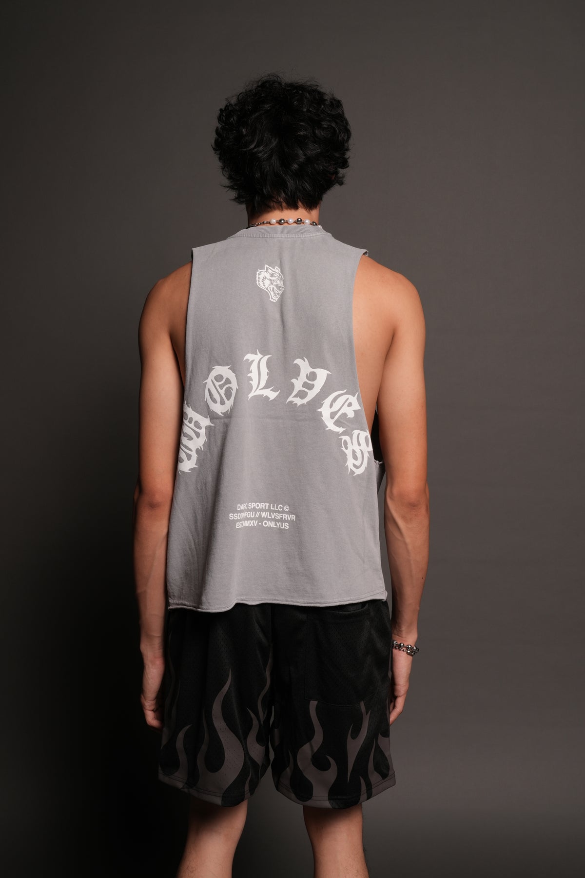 Jason Forever Grunge Raw Hem Box Cut Tommy Muscle Tee In Dove Gray