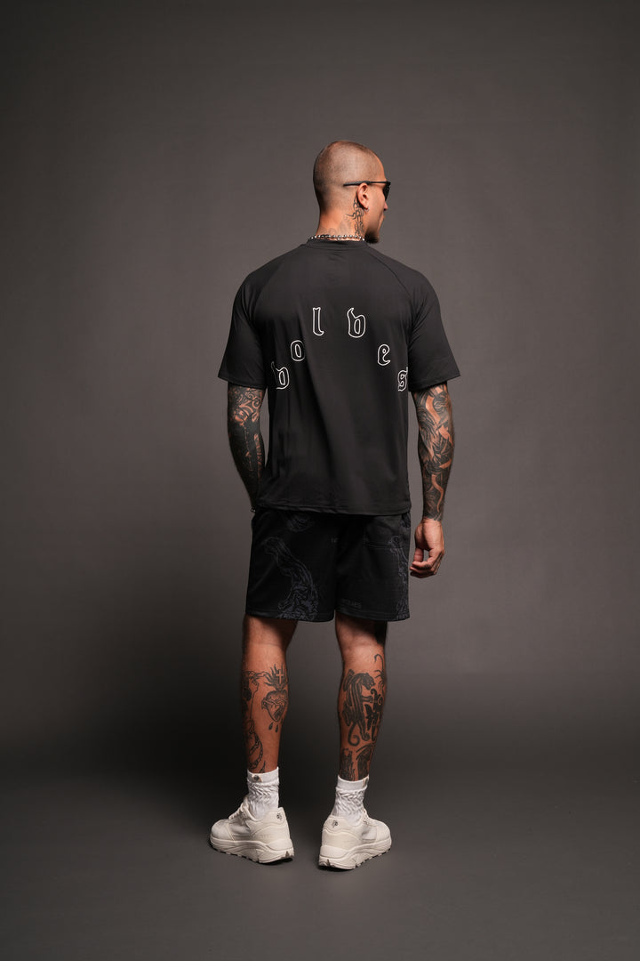 Wolves Pyramid V2 Dry Wolf Raglan Ss Tee In Black
