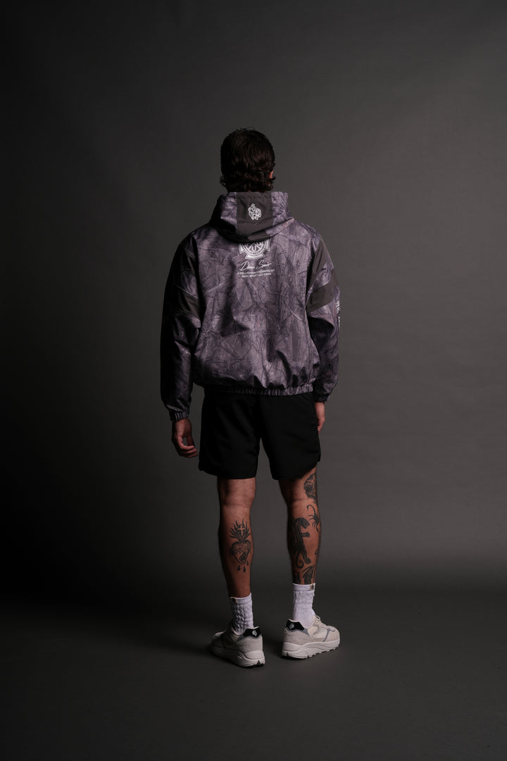 Iron Core Brolic Unisex Track Jacket in Driftwood Wolf Forest Camo