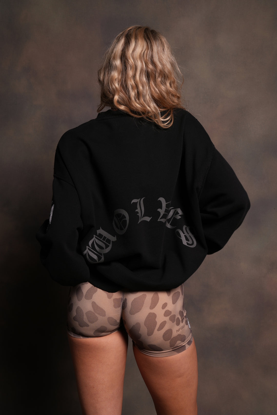 Our Clubs Grunge Destroyed Oversized London Crewneck in Black