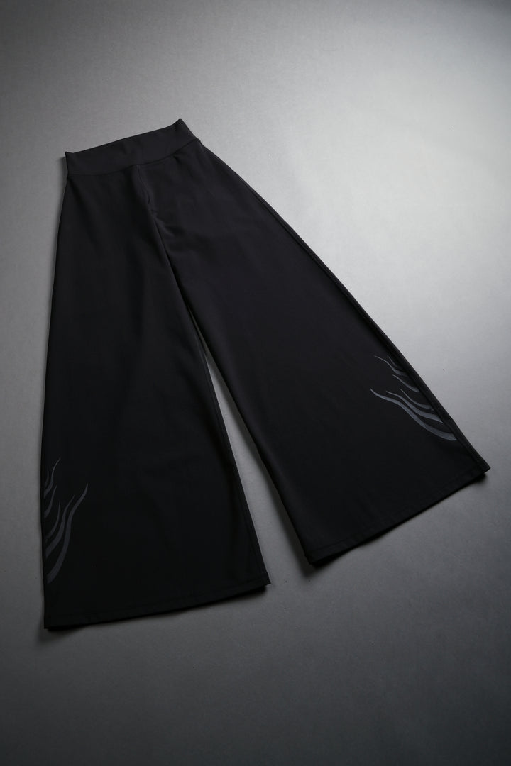 Single Wolf Wide Leg Energy Pants in Black