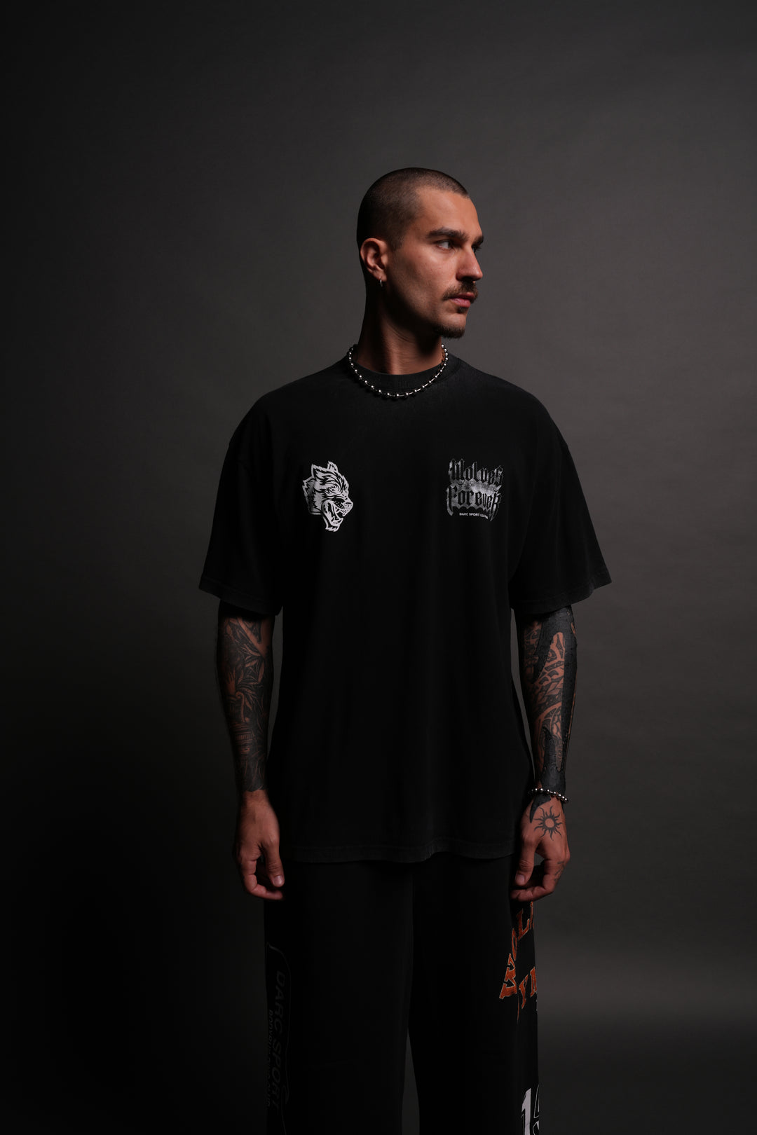 Death Wolf "Premium" Oversized Tee in Black