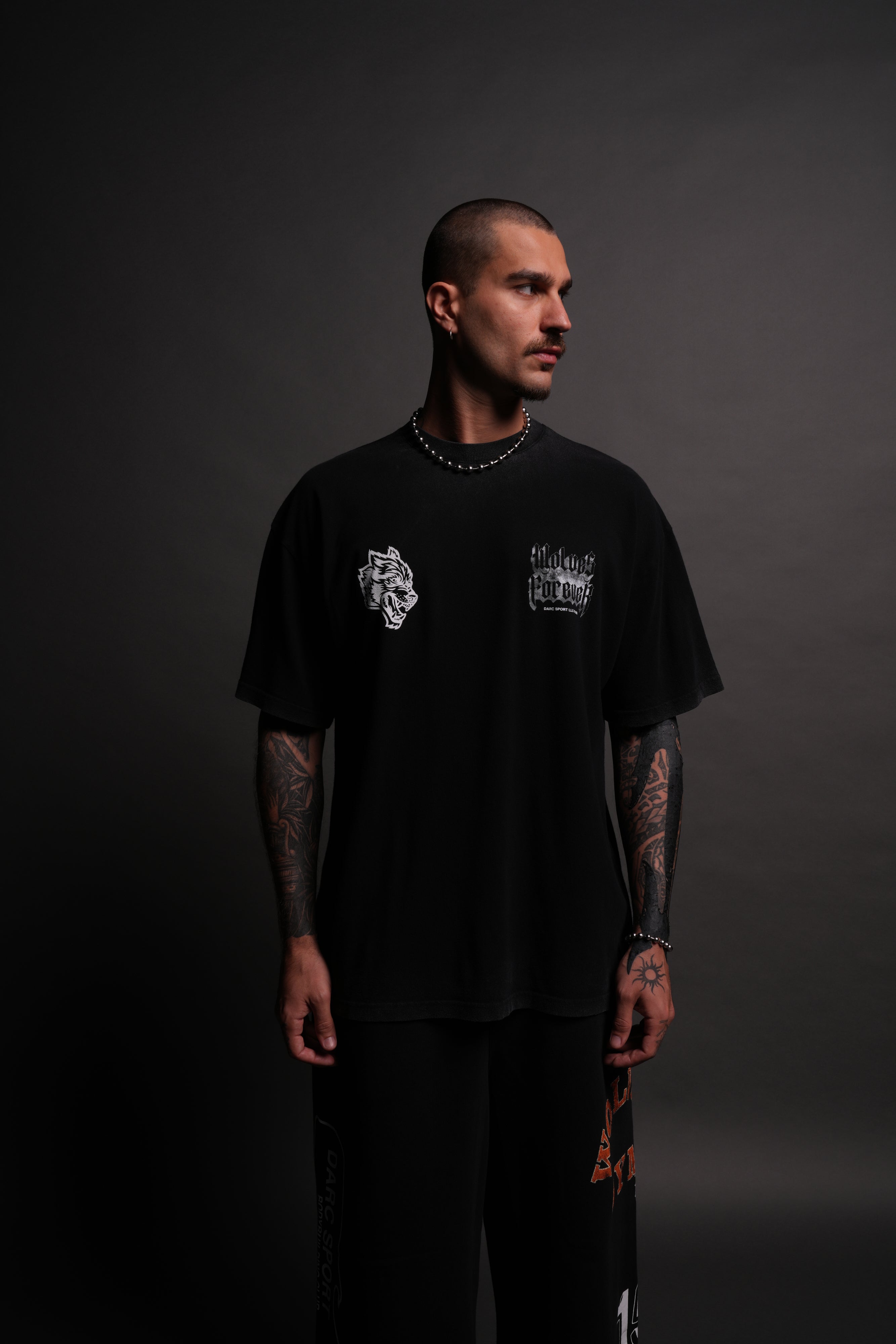 Death Wolf "Premium" Oversized Tee in Black