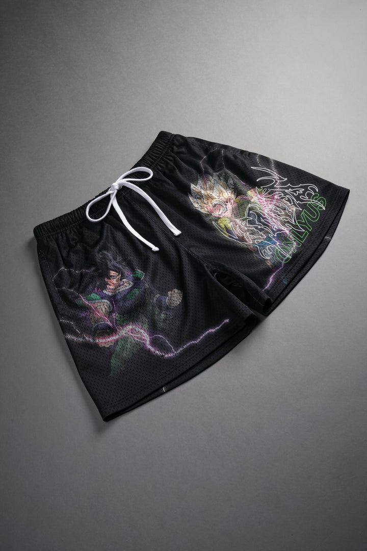 Broly VS Gogeta Mesh Shorts in Black
