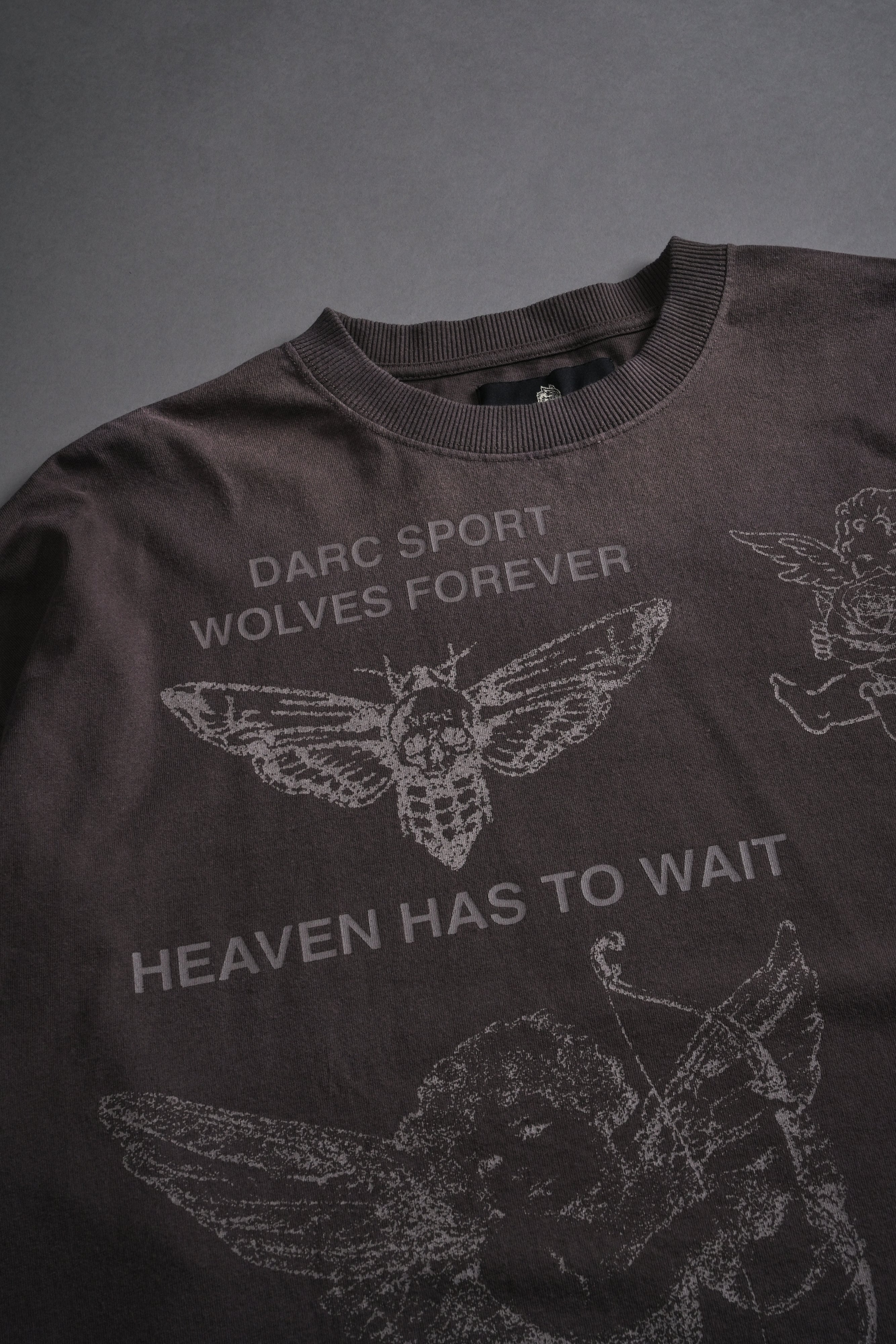 Sacred Flash Grunge "Box Cut" L/S Tee in Darc Brown Drift Wash