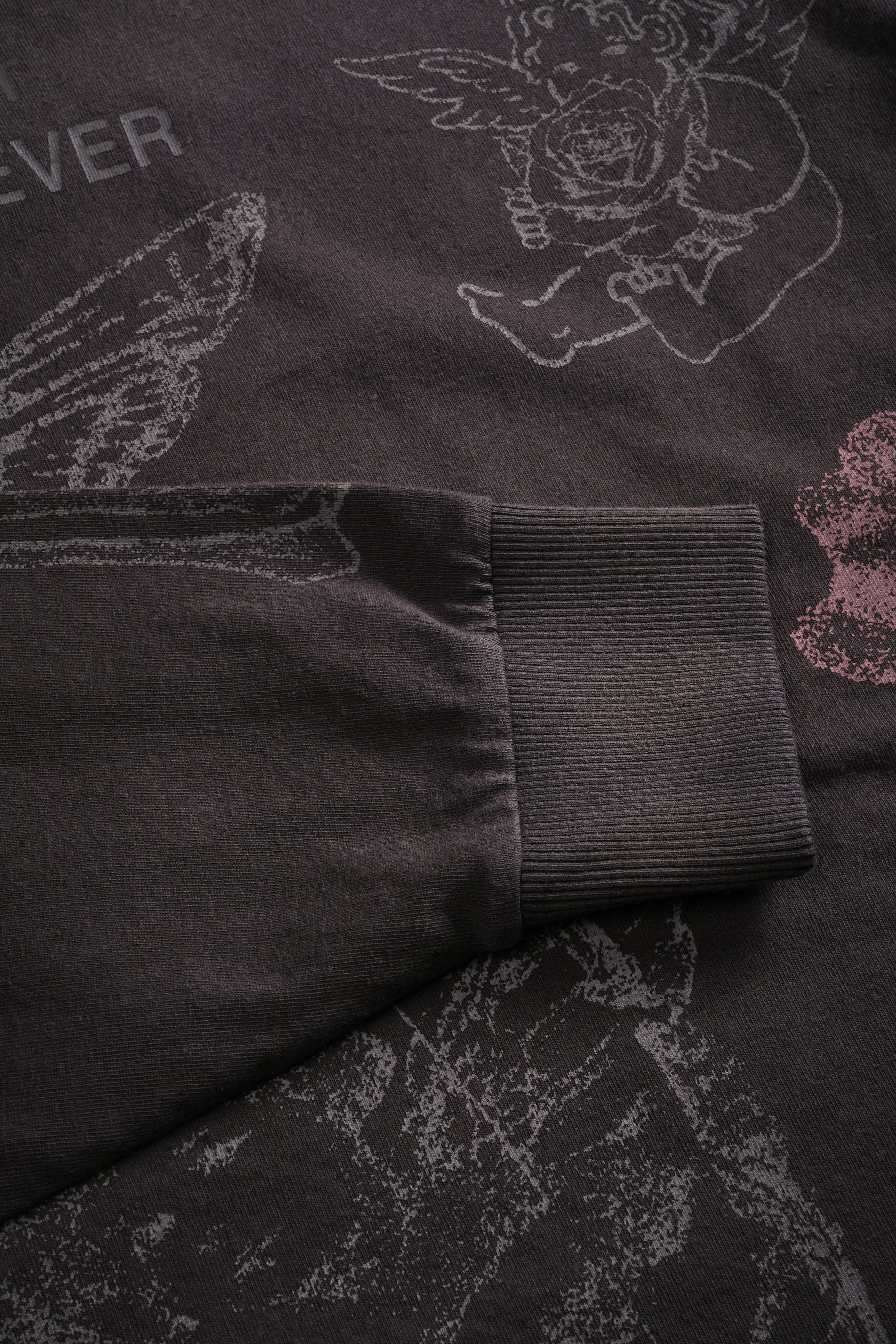 Sacred Flash Grunge "Box Cut" L/S Tee in Darc Brown Drift Wash