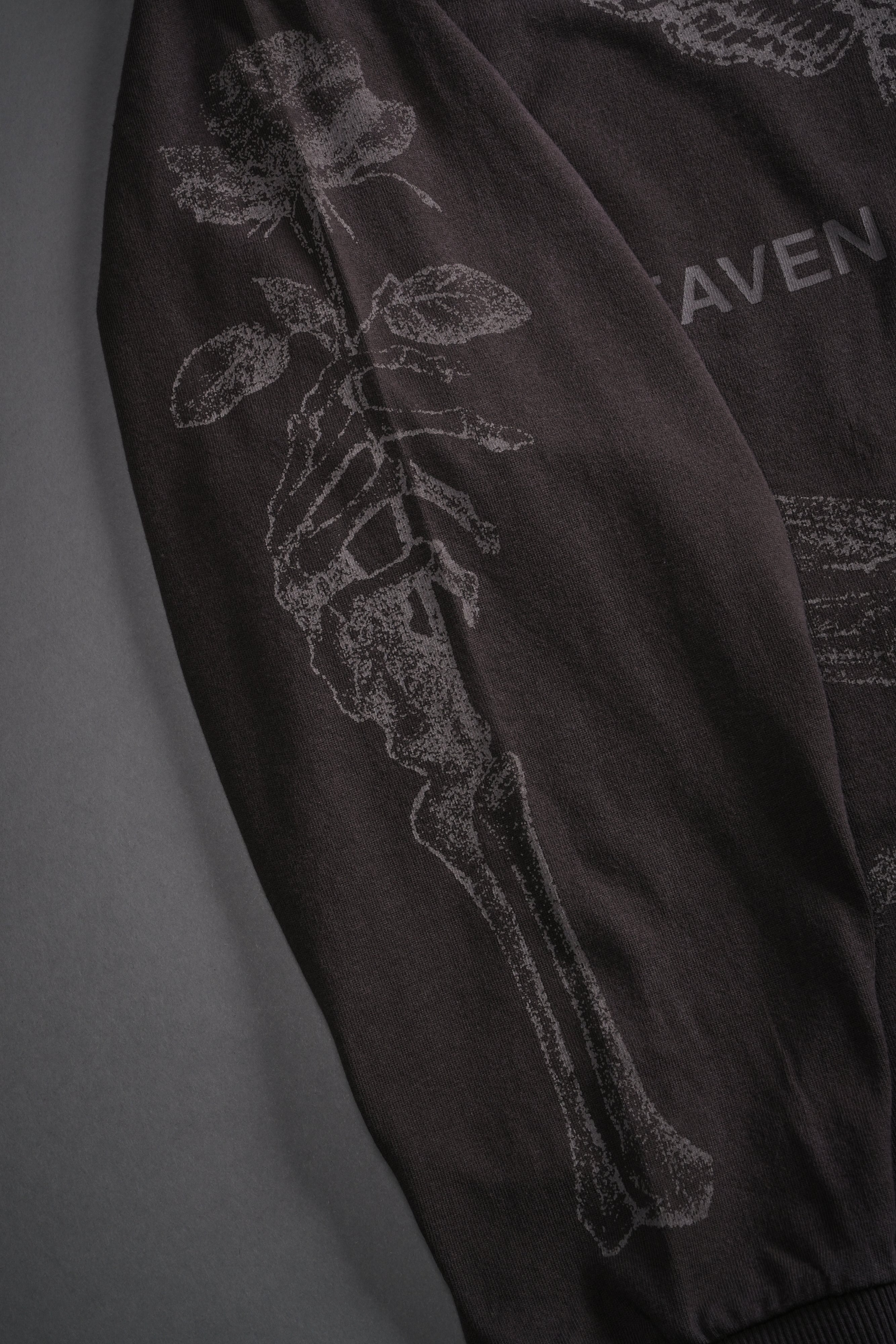 Sacred Flash Grunge "Box Cut" L/S Tee in Darc Brown Drift Wash