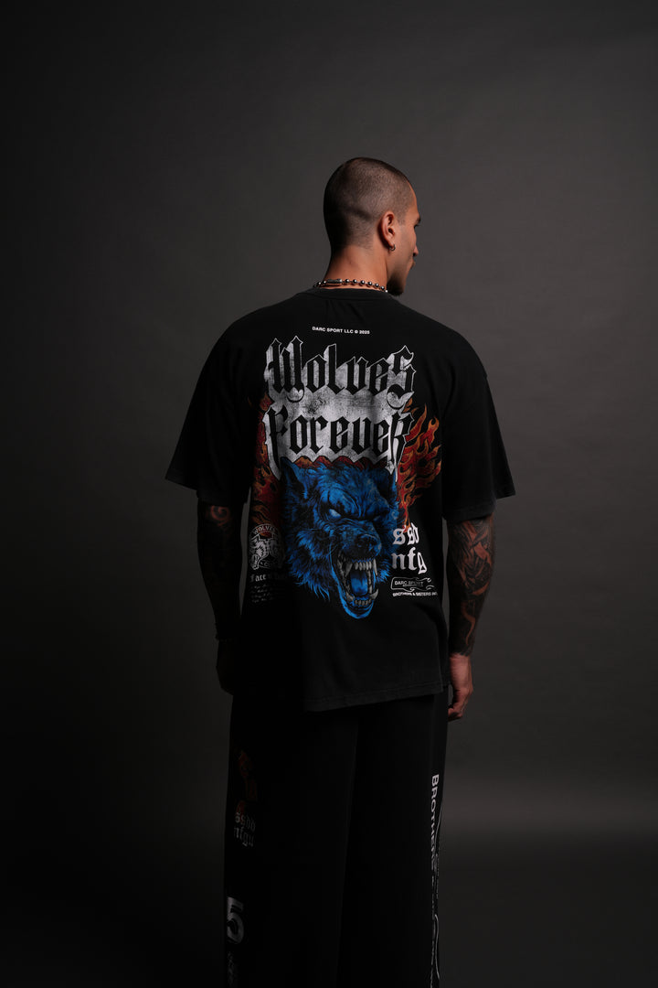Death Wolf "Premium" Oversized Tee in Black