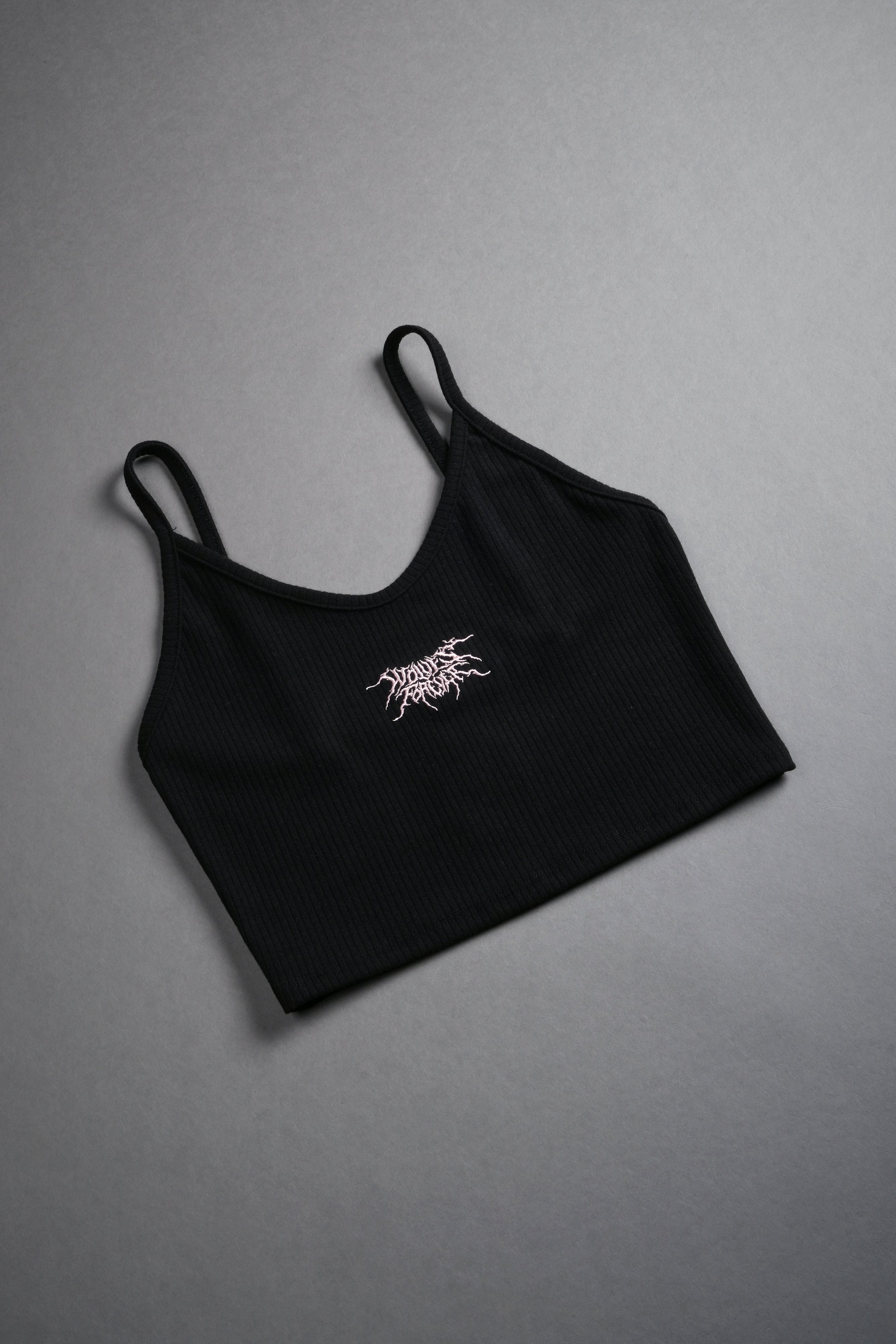 Forged From Iron Spaghetti Crop Tank in Black