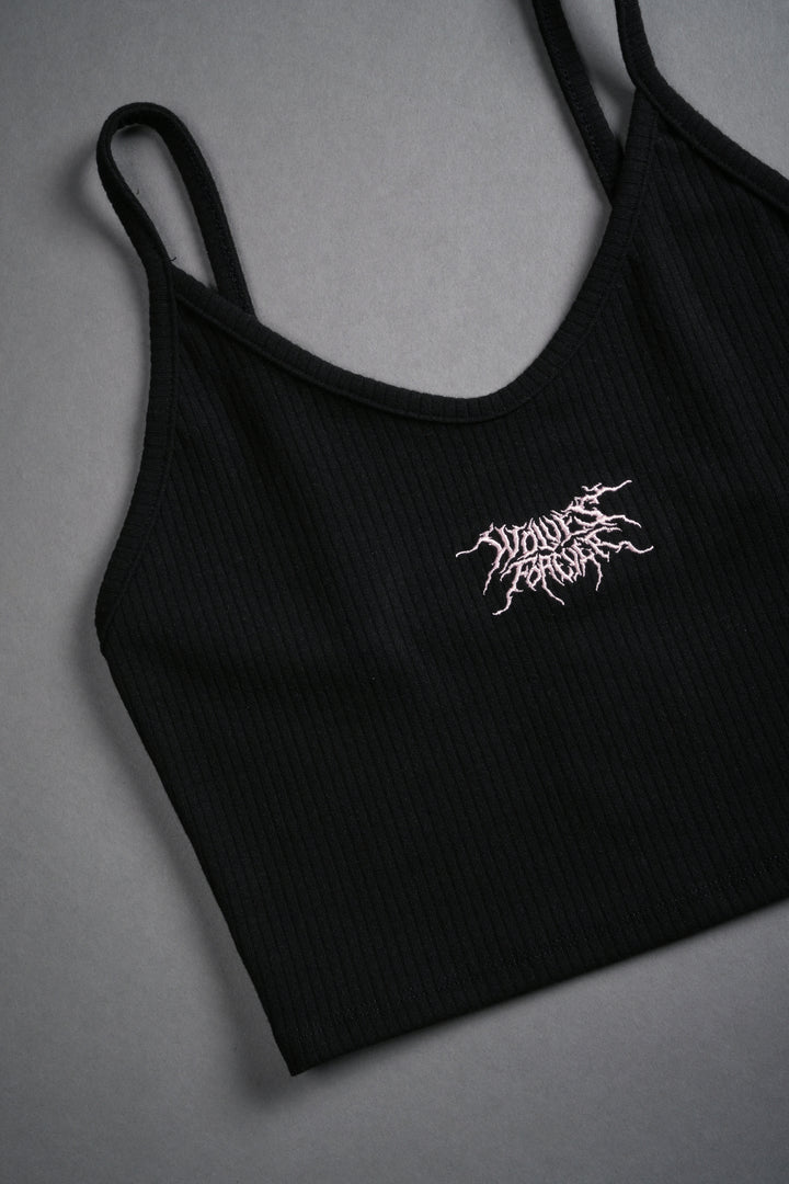 Forged From Iron Spaghetti Crop Tank in Black