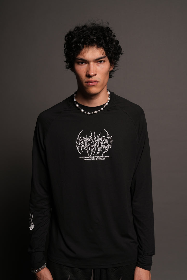 Hesh Mantra Dry Wolf Raglan Ls Tee In Black