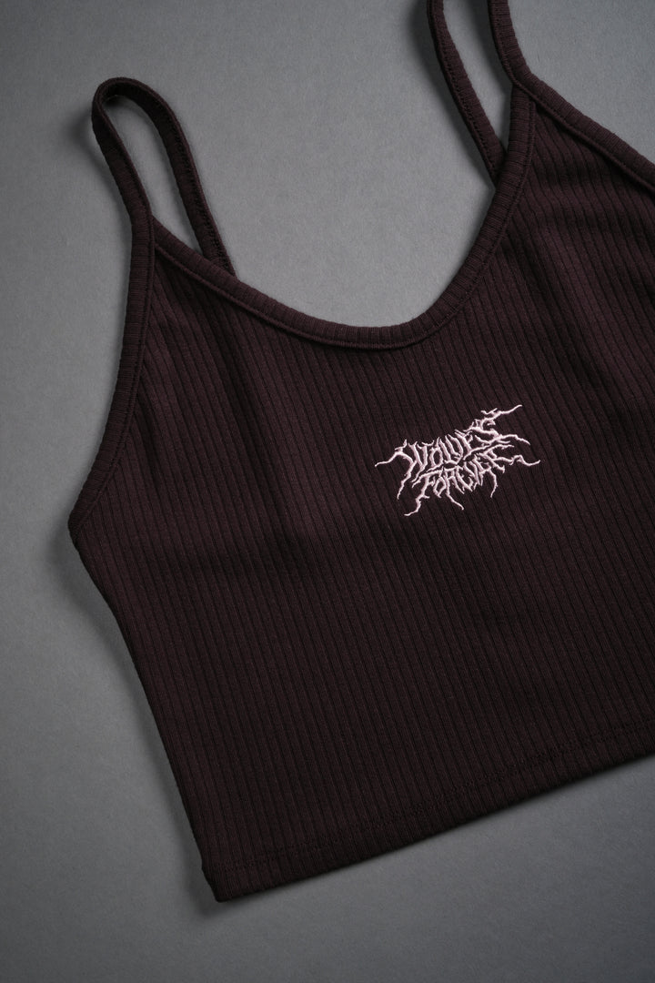 Forged From Iron Spaghetti Crop Tank in Darc Garnet