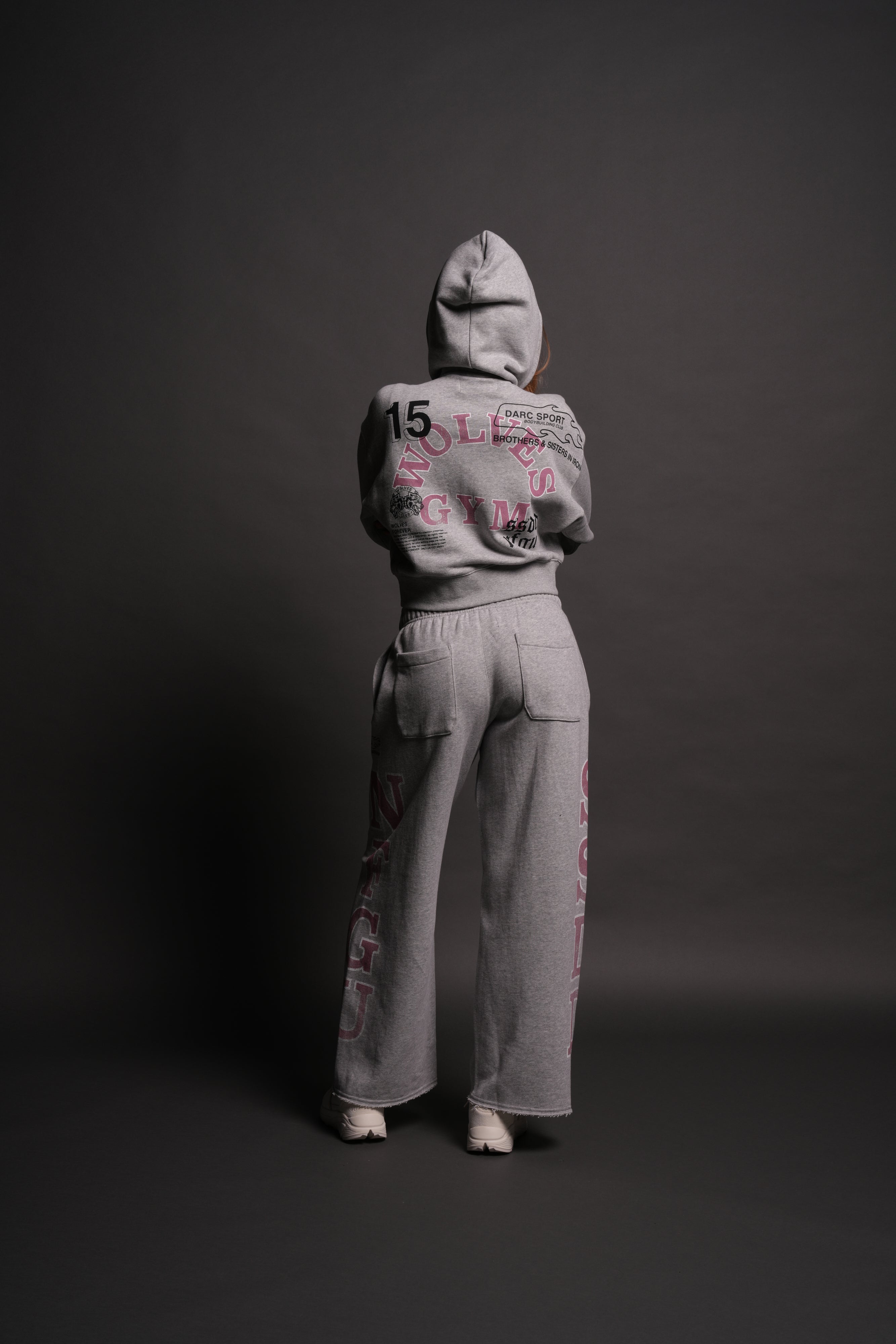 Wolves Gym V2 "Sage" Cropped Zip Hoodie in Light Athletic Gray