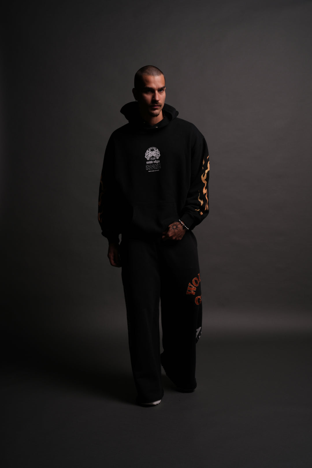 Death Face "Pierce" Hoodie in Black
