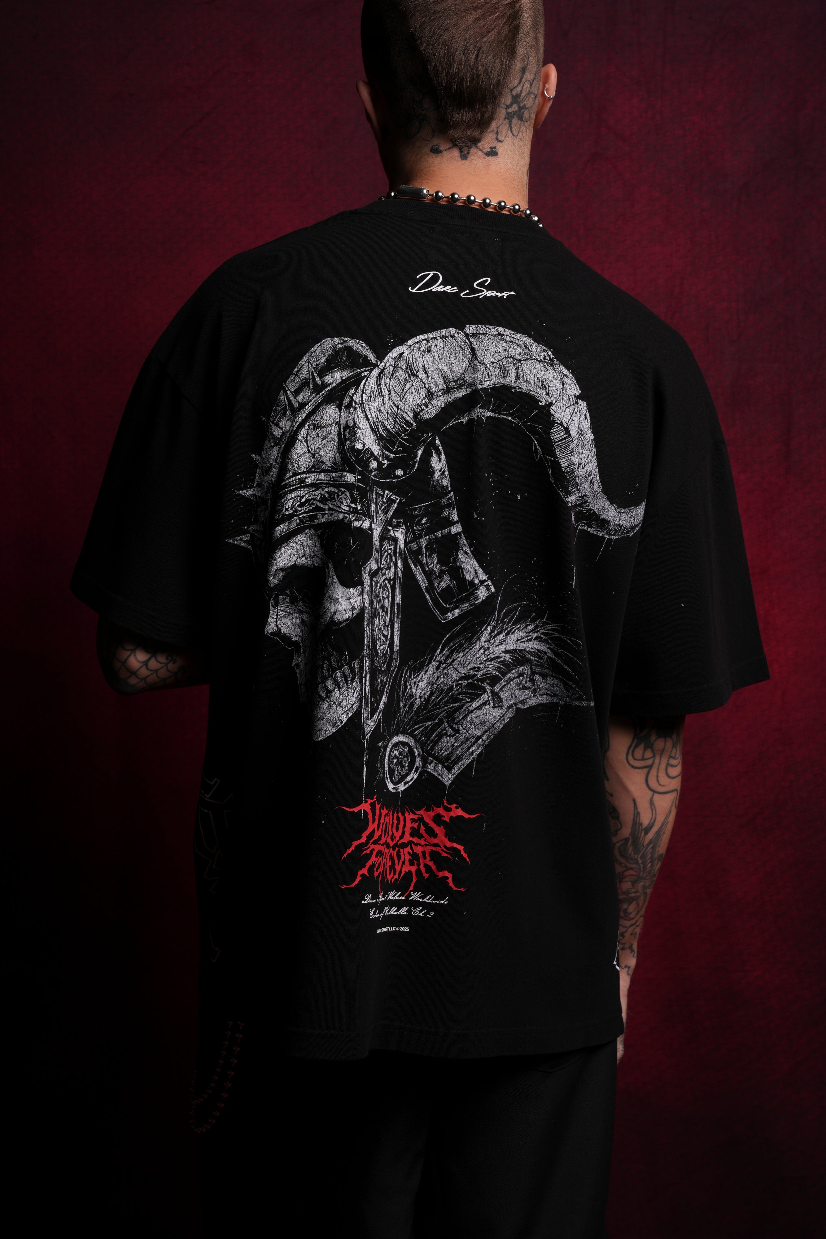 Darc Einherjar "Side By Side" Oversized Tee in Black