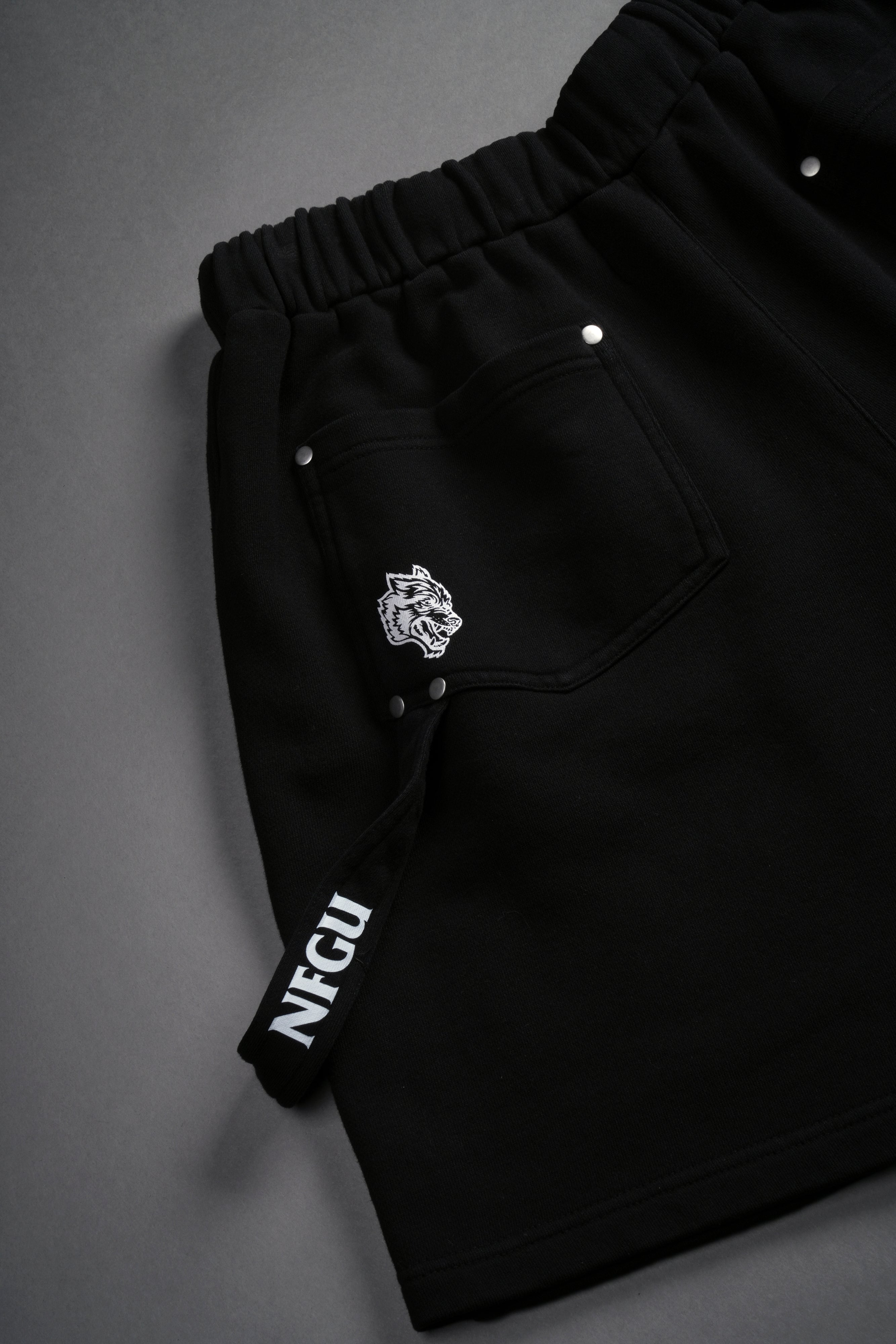NFGU Forever Rivet Fleece Shorts in Black
