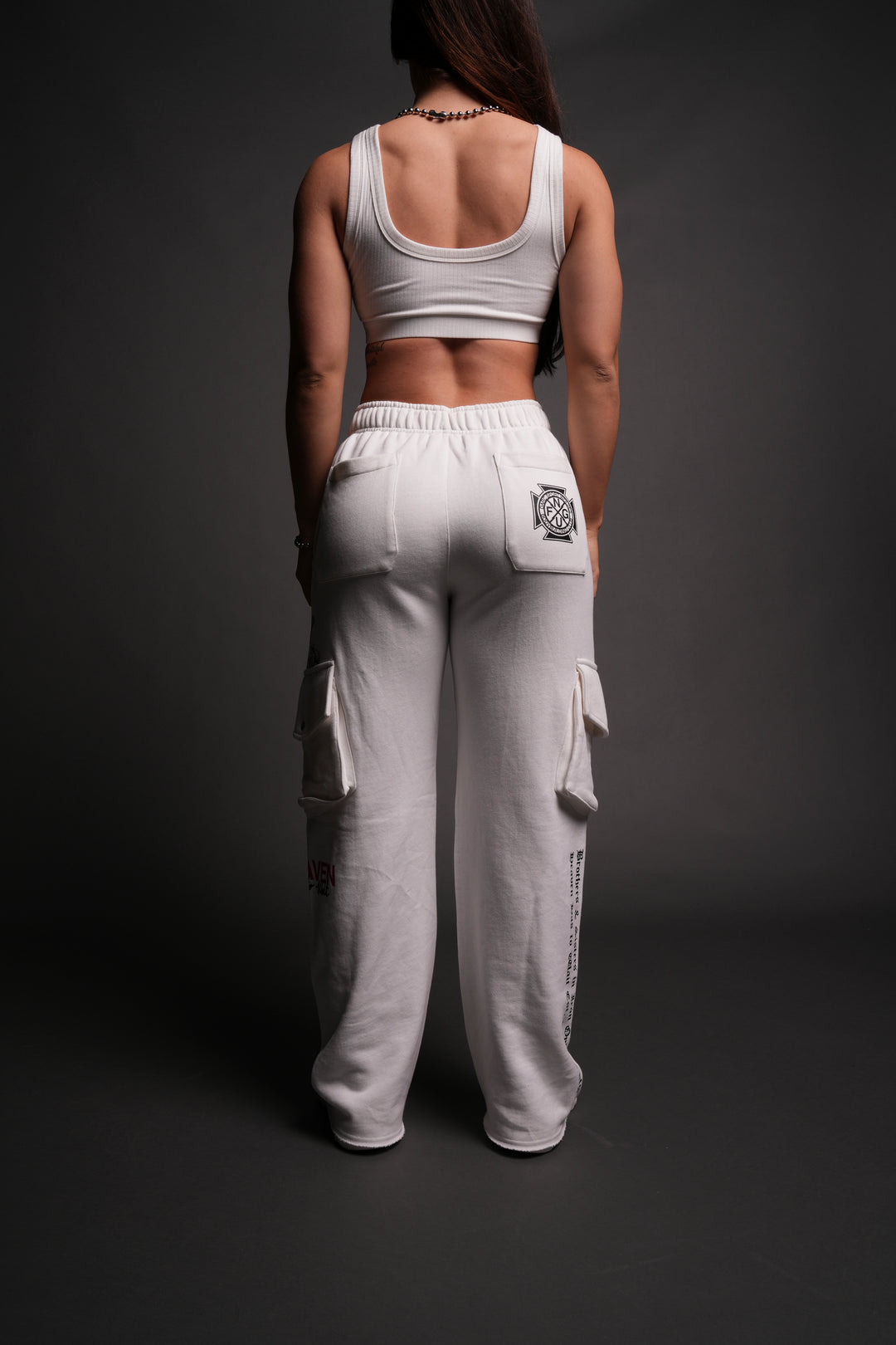 Guardian Cherub She Big Cozy Cargo Sweats in Cream