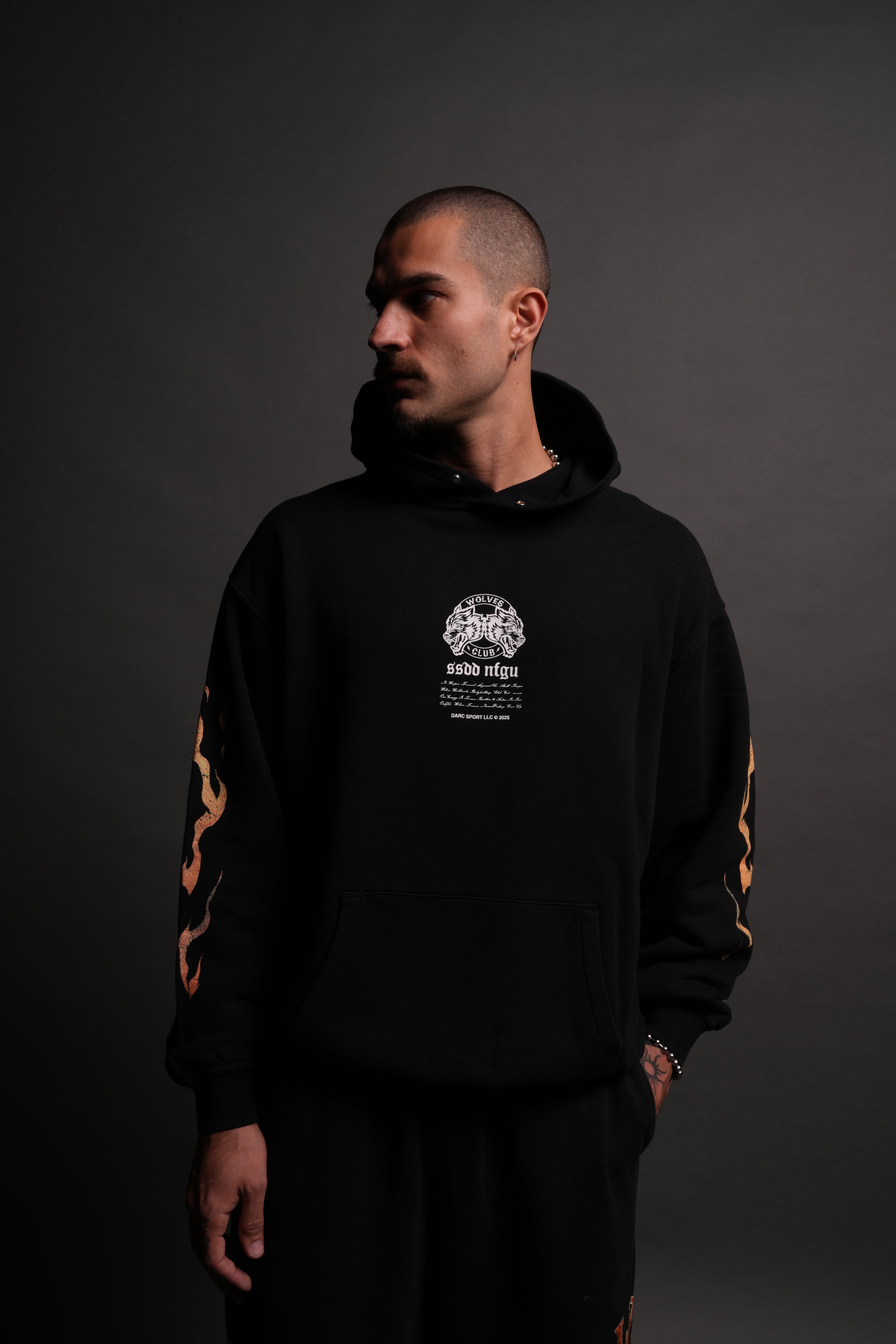 Death Face "Pierce" Hoodie in Black