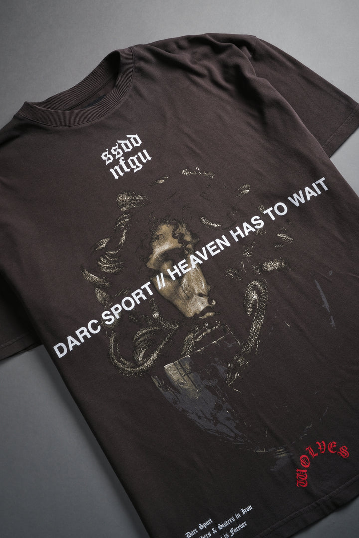 Gorgon's Lament "Premium" Oversized Tee in Darc Brown Drift Wash
