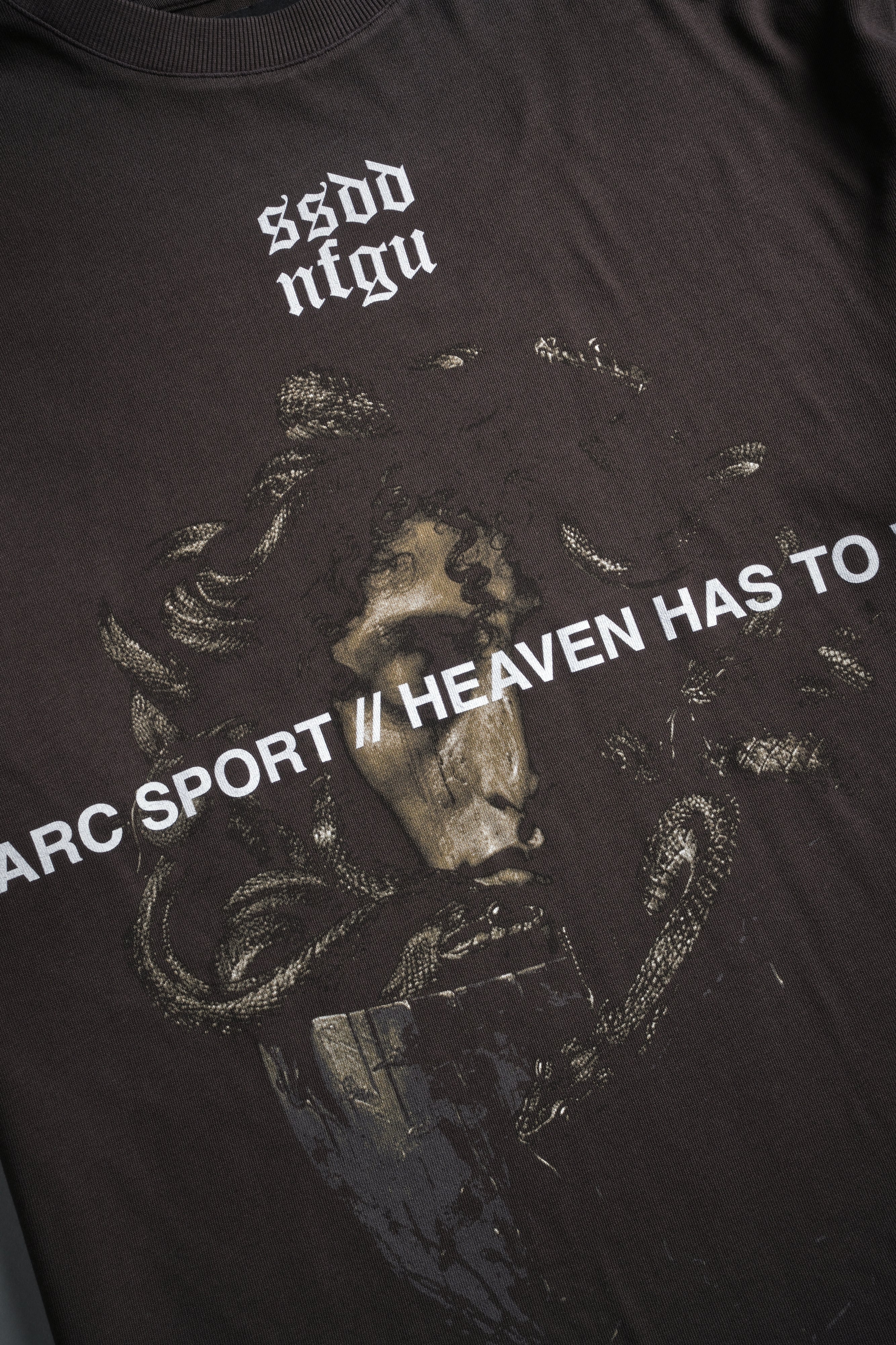 Gorgon's Lament "Premium" Oversized Tee in Darc Brown Drift Wash