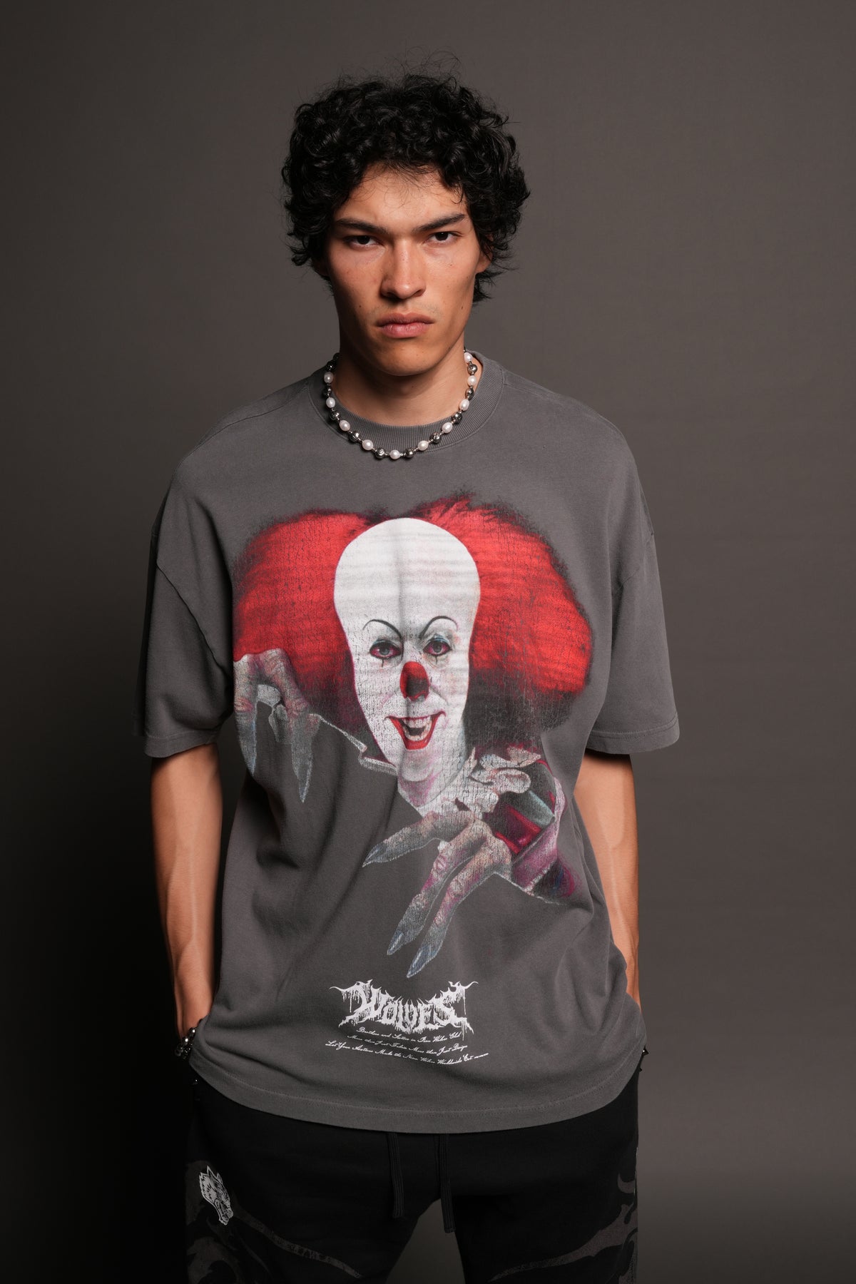 Pennywise Premium Oversized Tee In Slate Gray