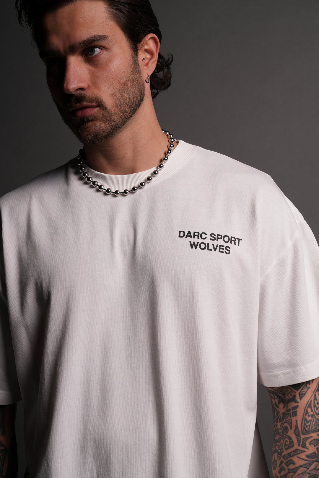 Darc Sport Wolves "Premium" Oversized Tee in Cream