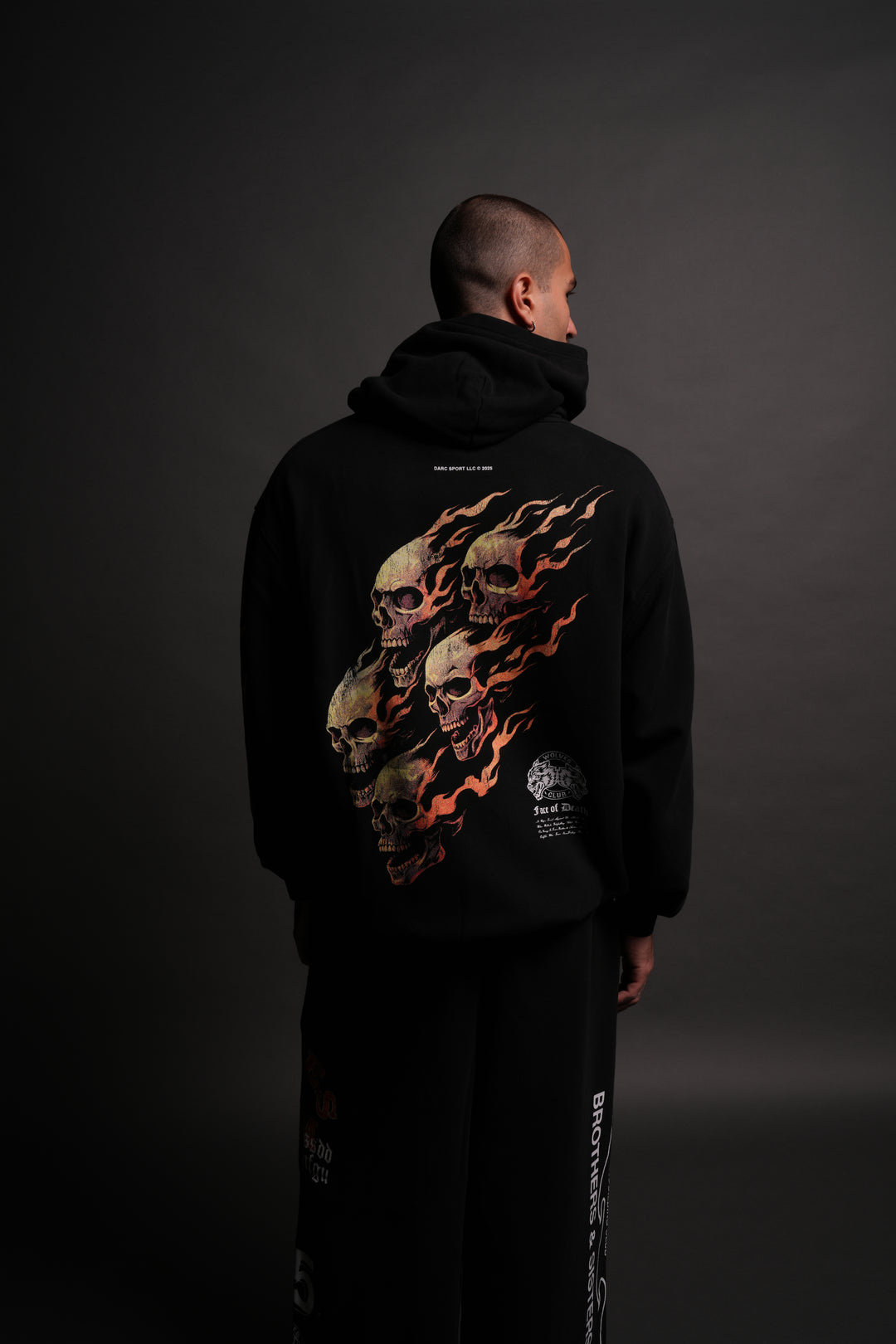 Death Face "Pierce" Hoodie in Black