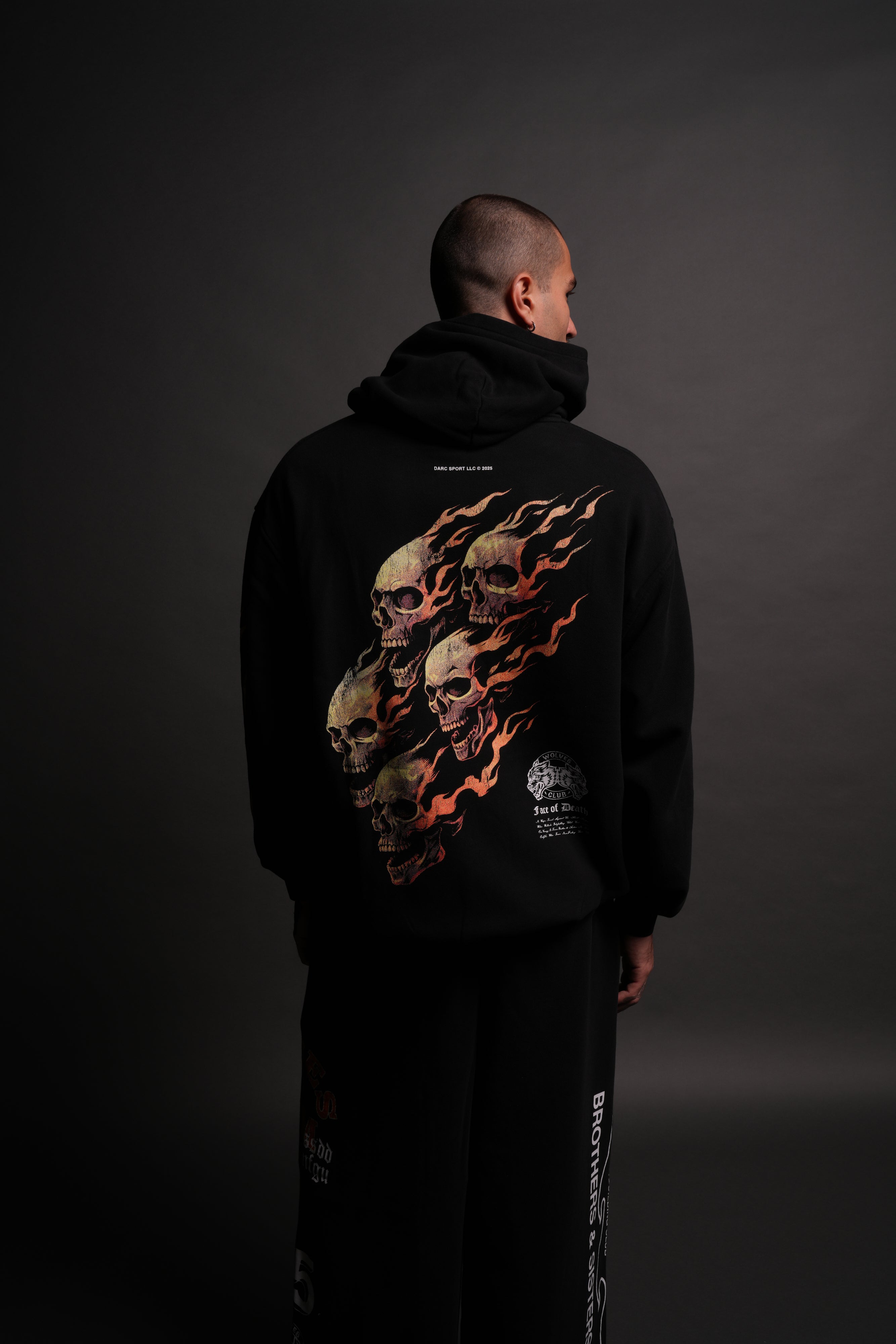 Death Face "Pierce" Hoodie in Black