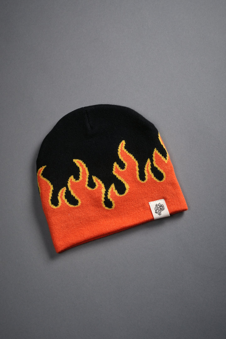 Eternal Flame Cap Beanie in Black/Orange