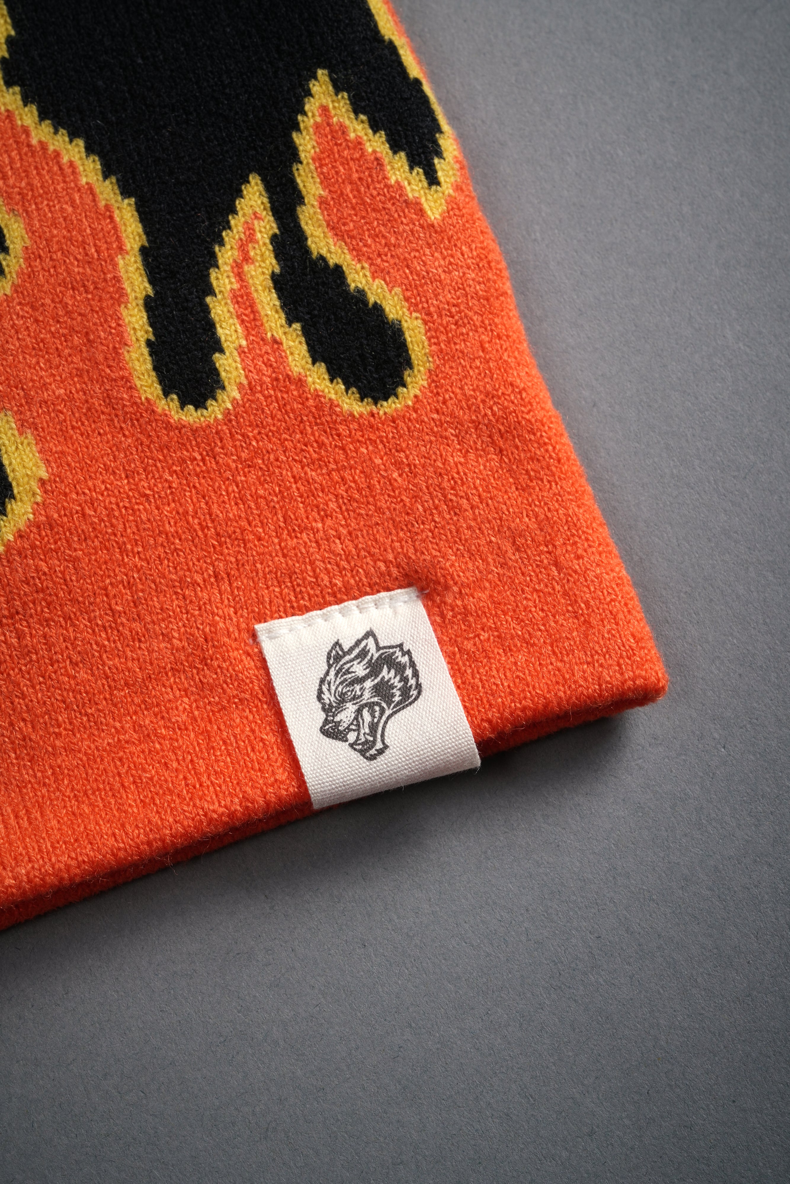 Eternal Flame Cap Beanie in Black/Orange