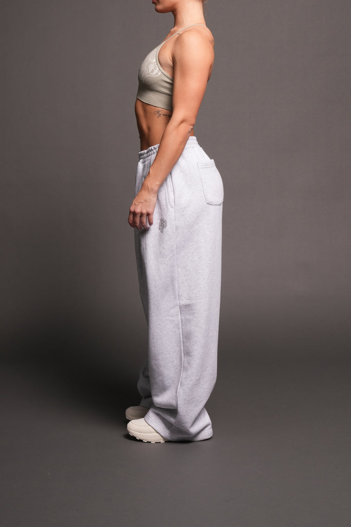 Dual Yara Pleated Sweat Pants In Super Light Athletic Gray