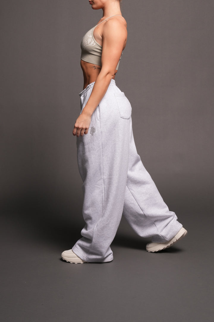 Dual Yara Pleated Sweat Pants In Super Light Athletic Gray