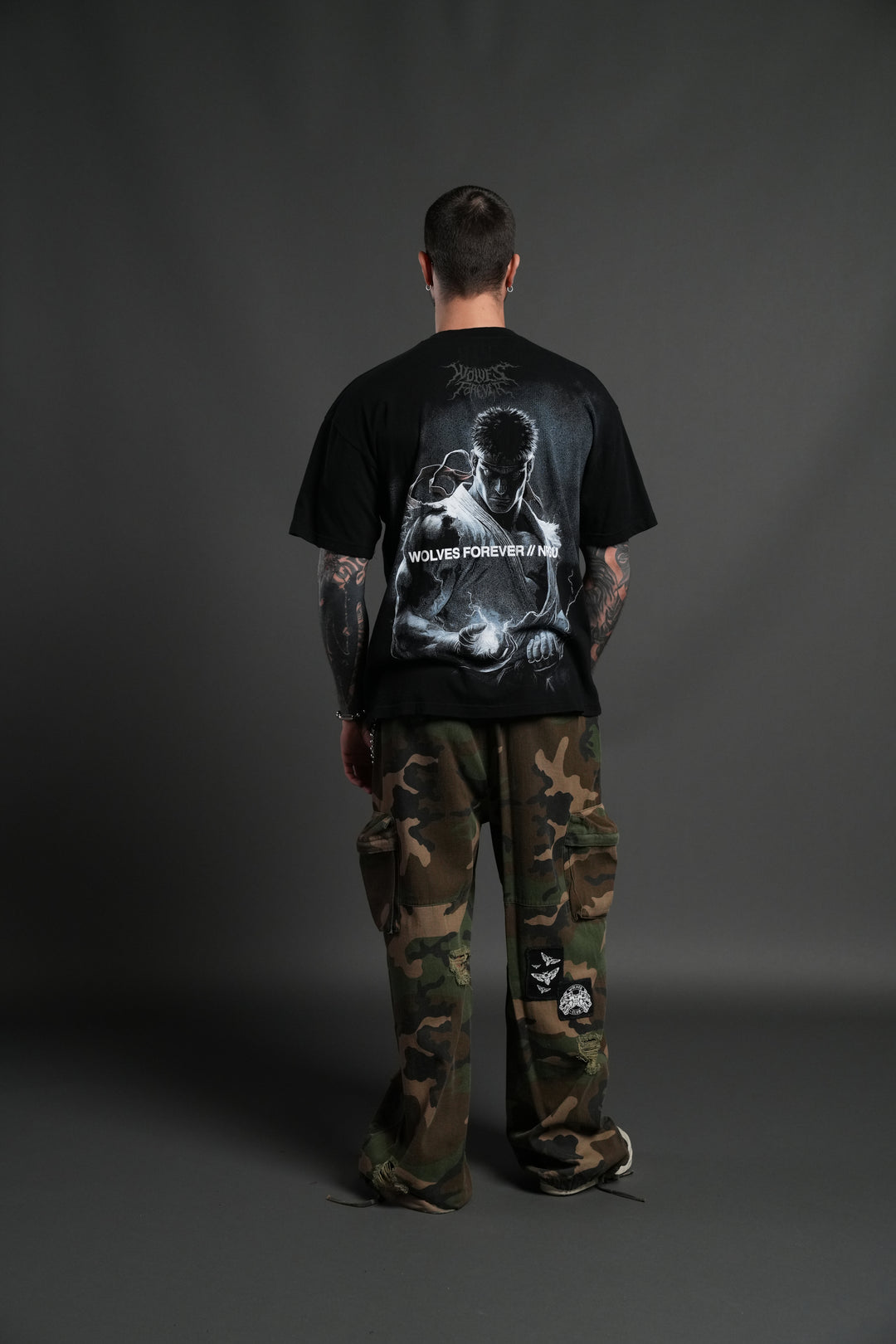 Darc Ryu "Side By Side" Series Premium Oversized Tee in Black