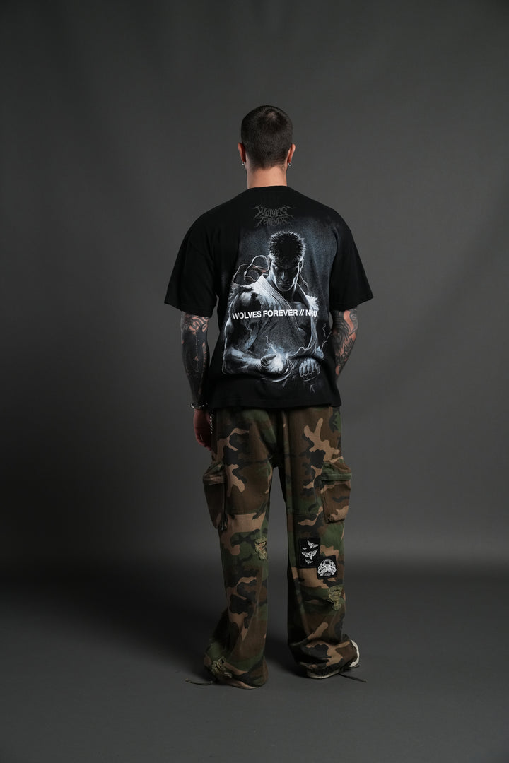 Darc Ryu "Side By Side" Series Premium Oversized Tee in Black