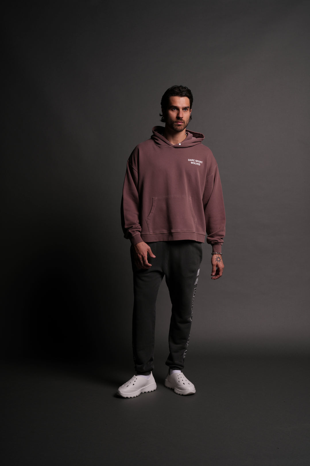 Darc Sport Wolves "Box Cut" Hoodie in Mauve